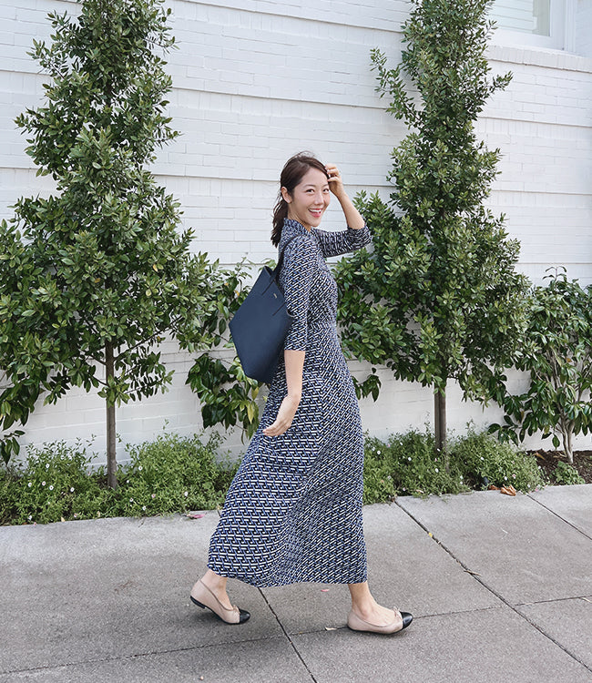 Navy Lauren Wrap Dress (Made to Order)