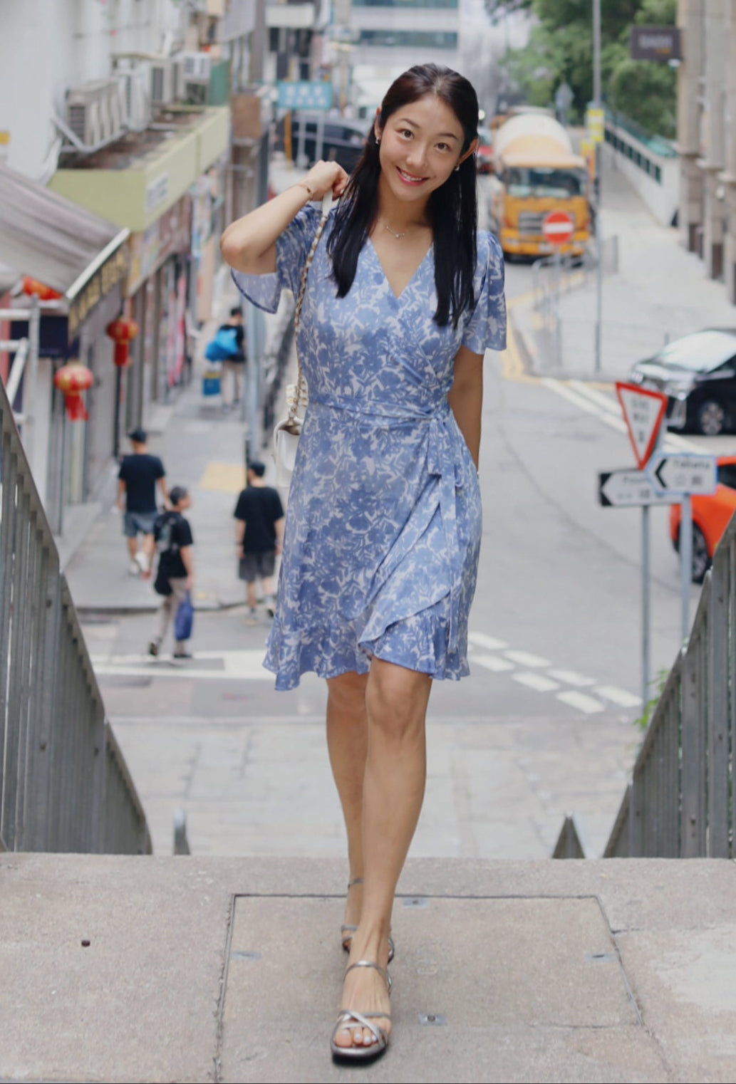 Blue Capri Wrap Dress