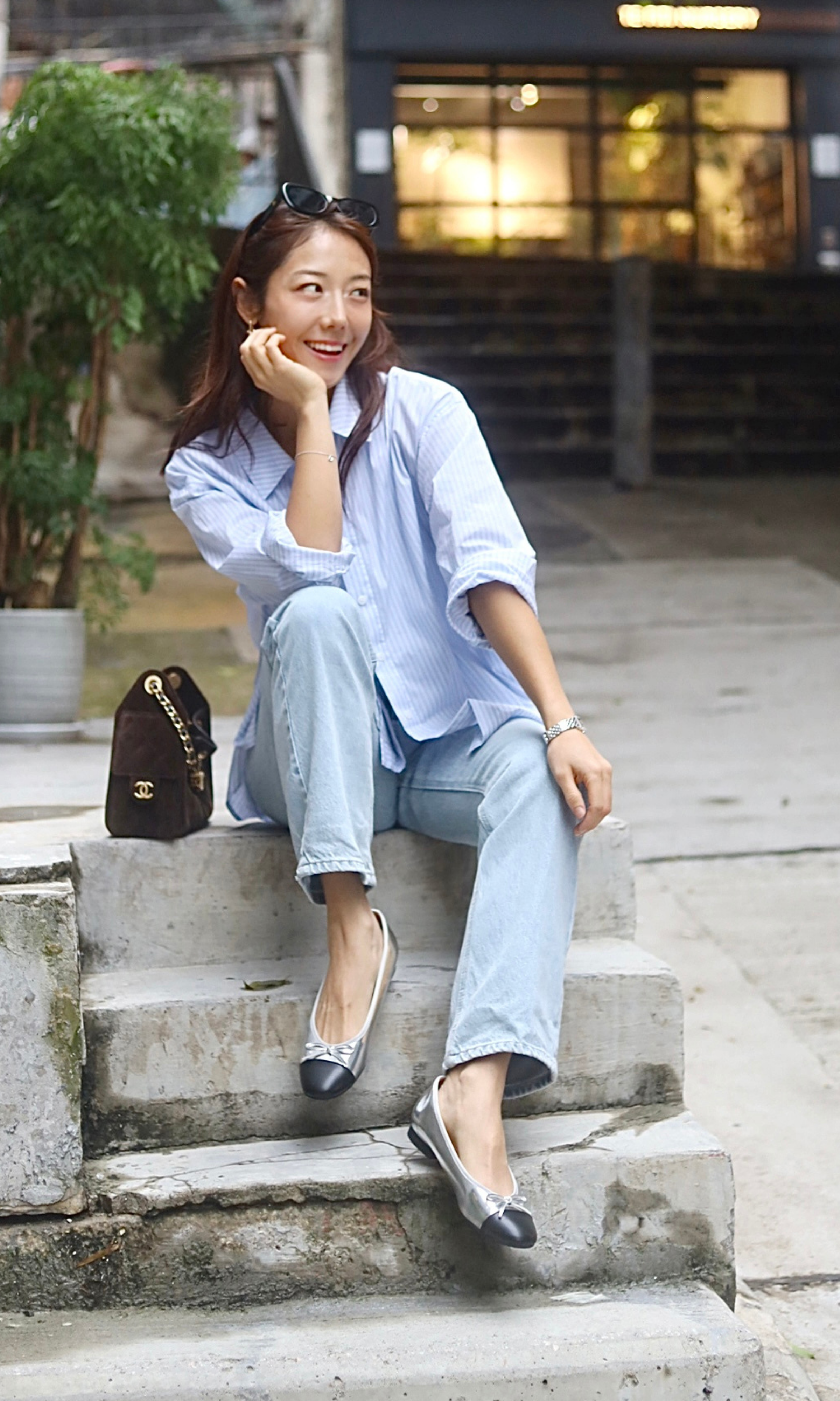 Metallic Silver Cloud Flats