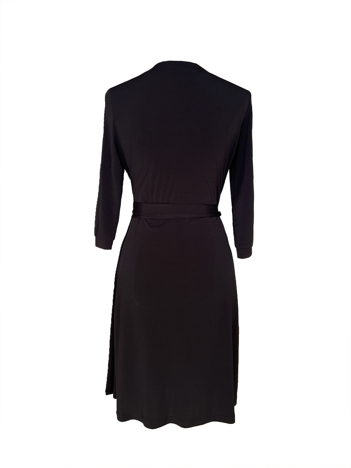 Black Solid Wrap Dress (Made to Order)