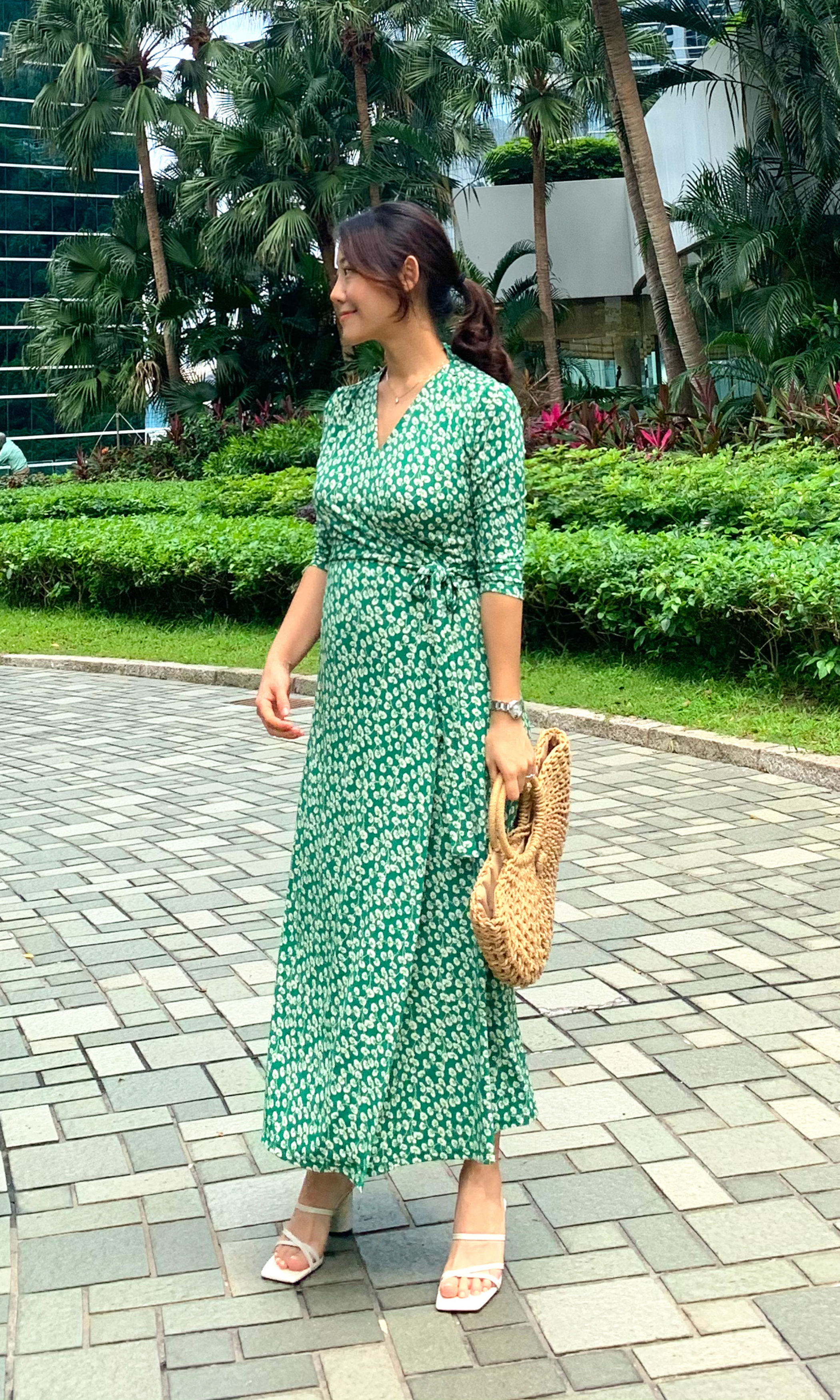 Dahlia Green Wrap Dress (Ready to Wear)