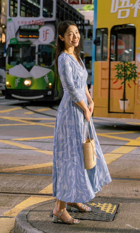 Sky Blue Sienna Wrap Dress (Made to Order)