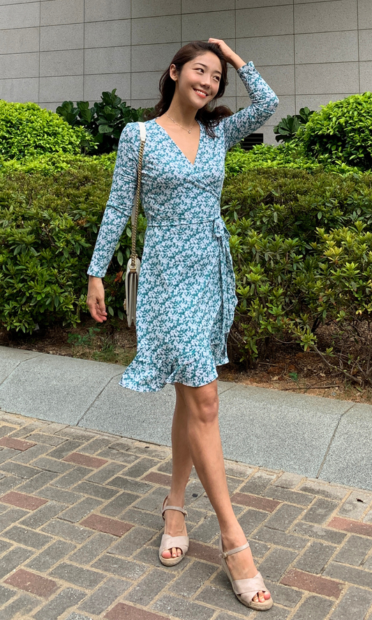Fresh Ruffle Wrap Dress
