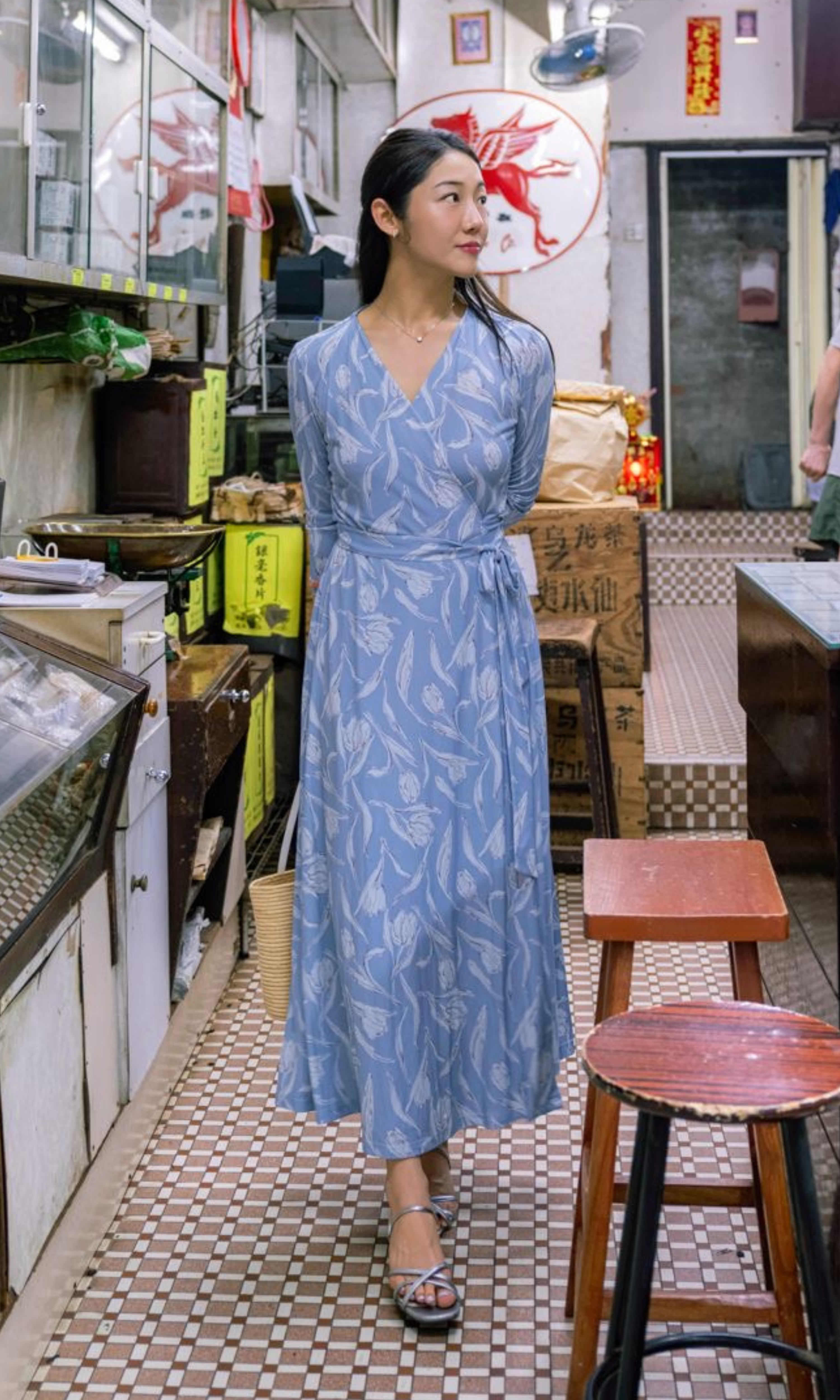Sky Blue Sienna Wrap Dress (Ready to Wear)