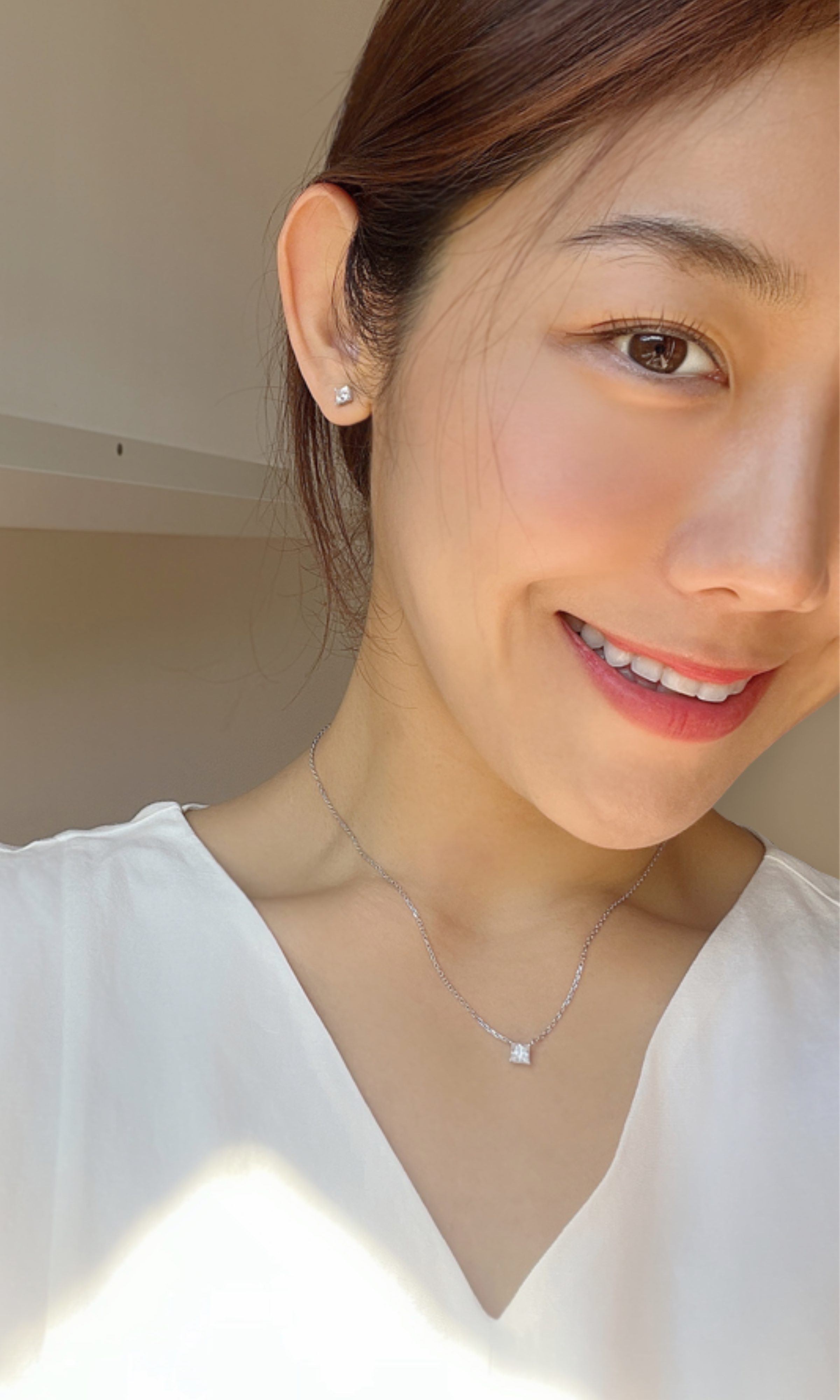 Princess-cut Moissanite Necklace (Ready to Wear)