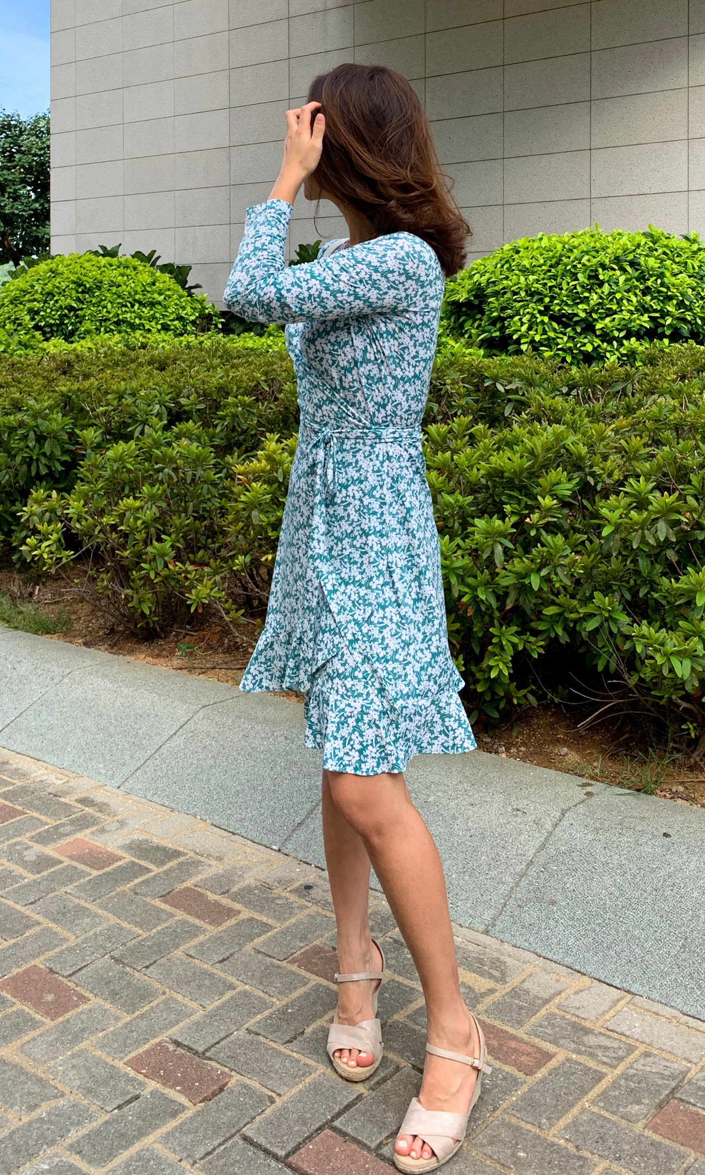 Fresh Ruffle Wrap Dress