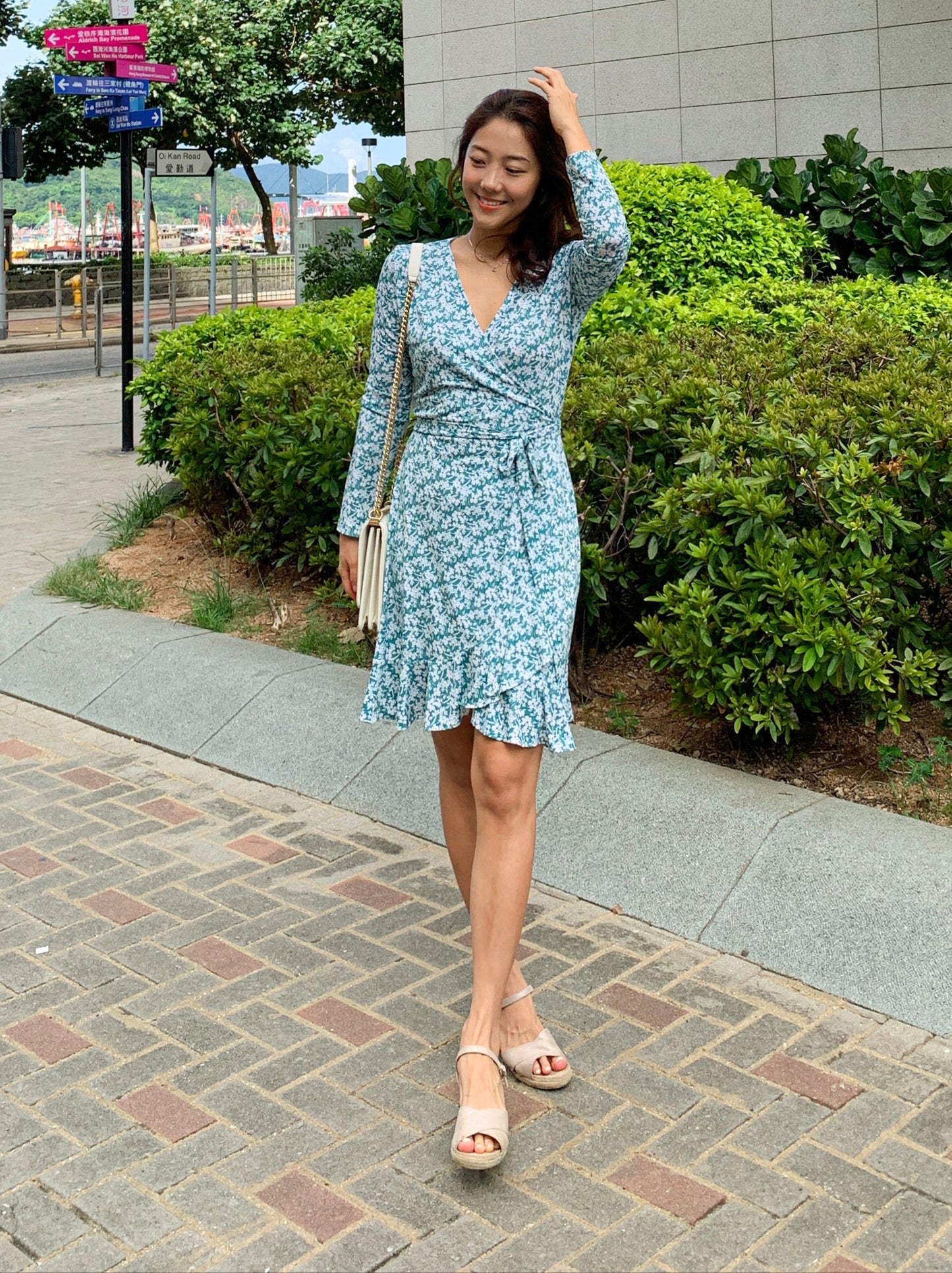 Fresh Ruffle Wrap Dress