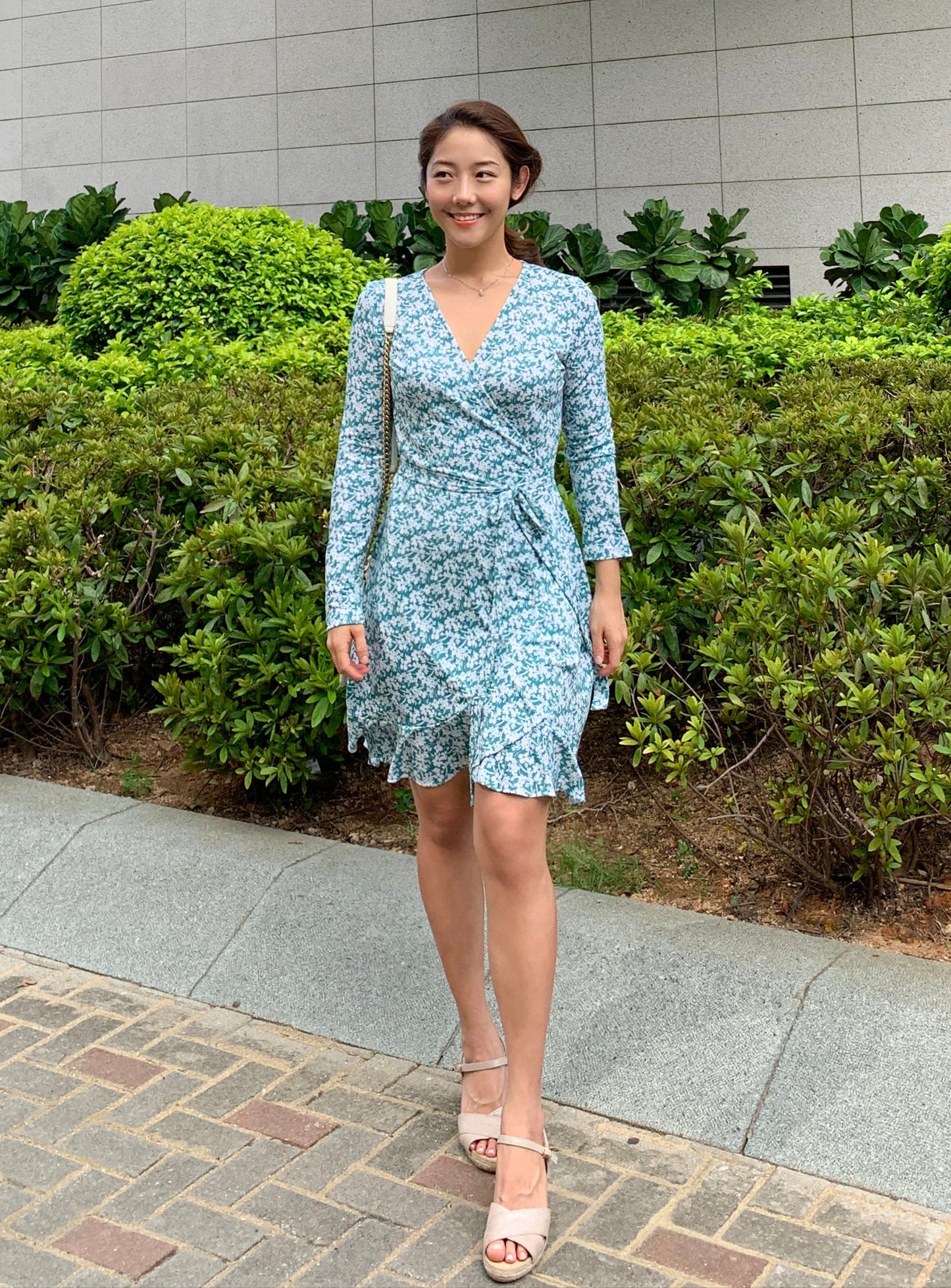 Fresh Ruffle Wrap Dress