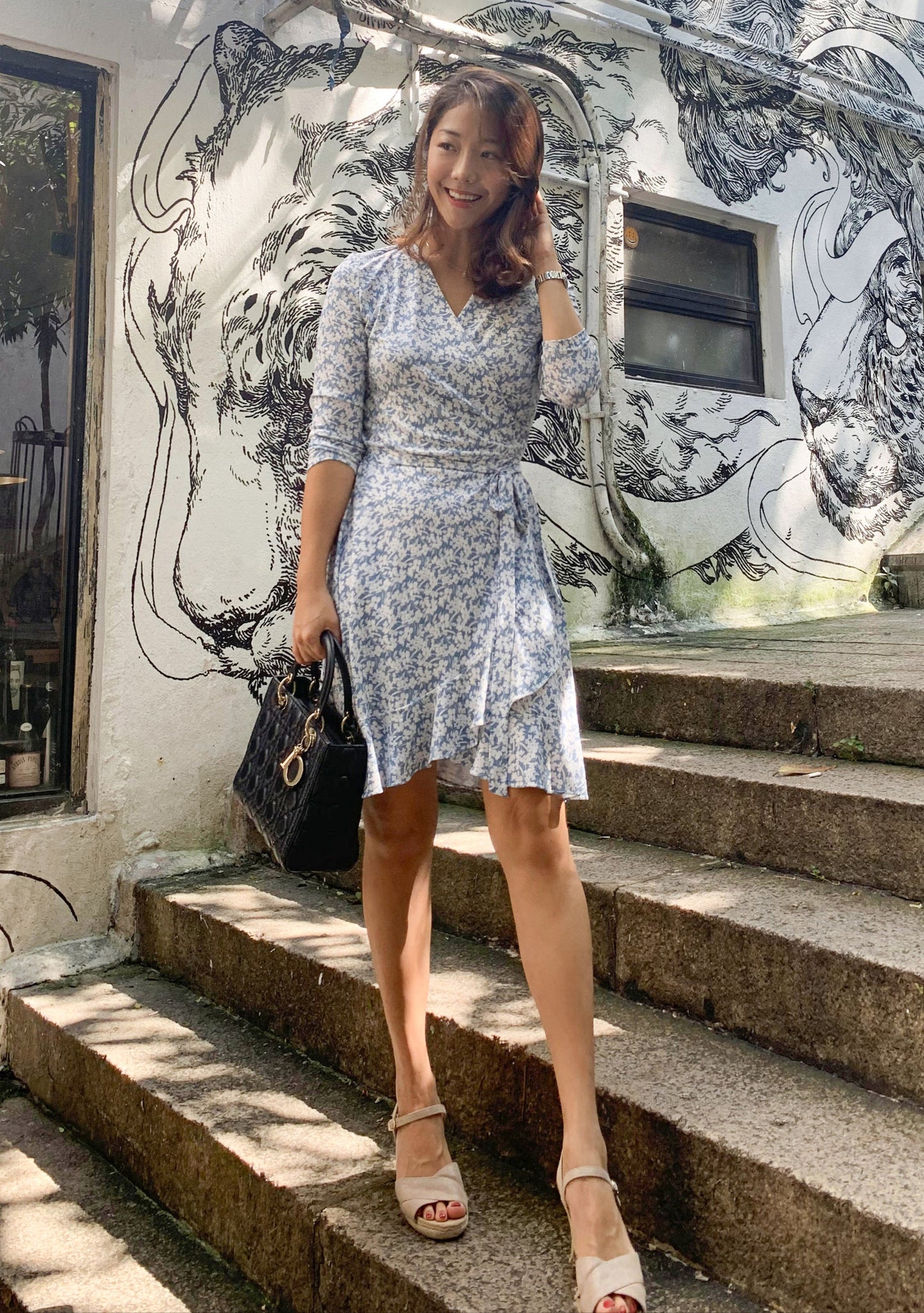 Fresh Ruffle Wrap Dress