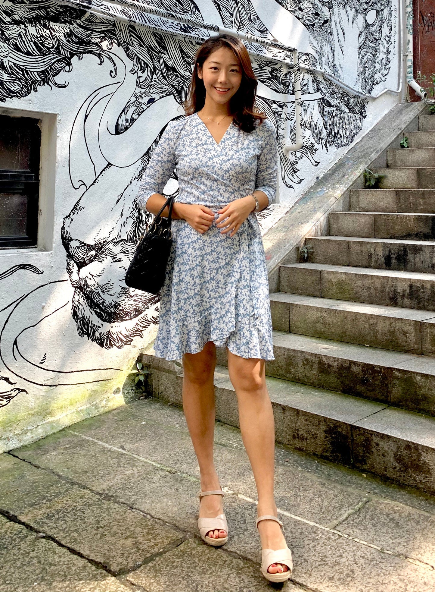 Fresh Ruffle Wrap Dress