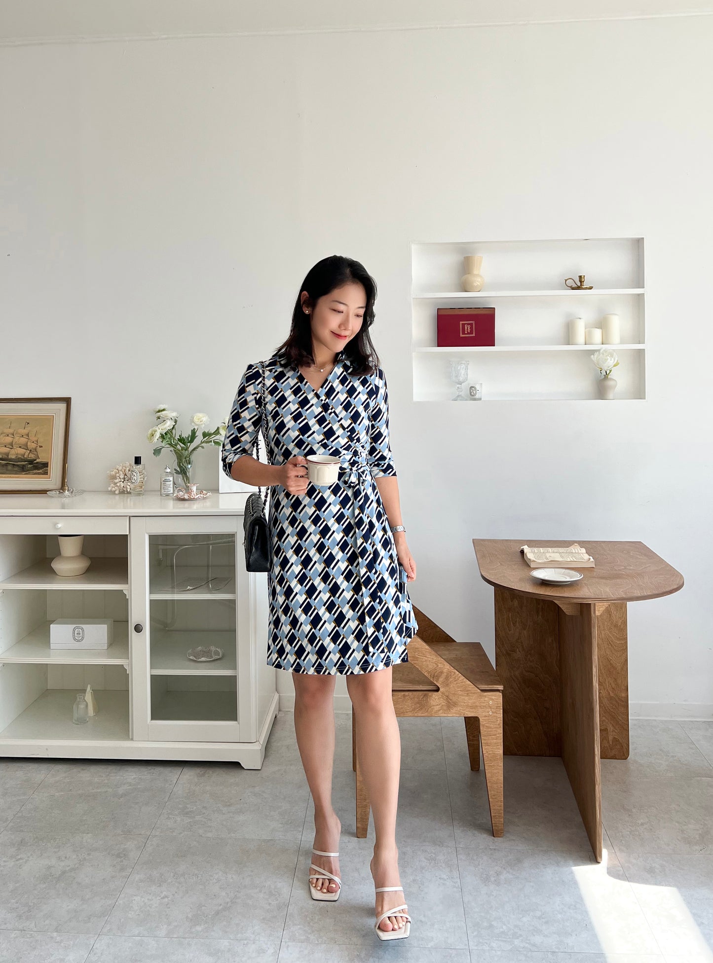 Blue Selma Wrap Dress (Made to Order)