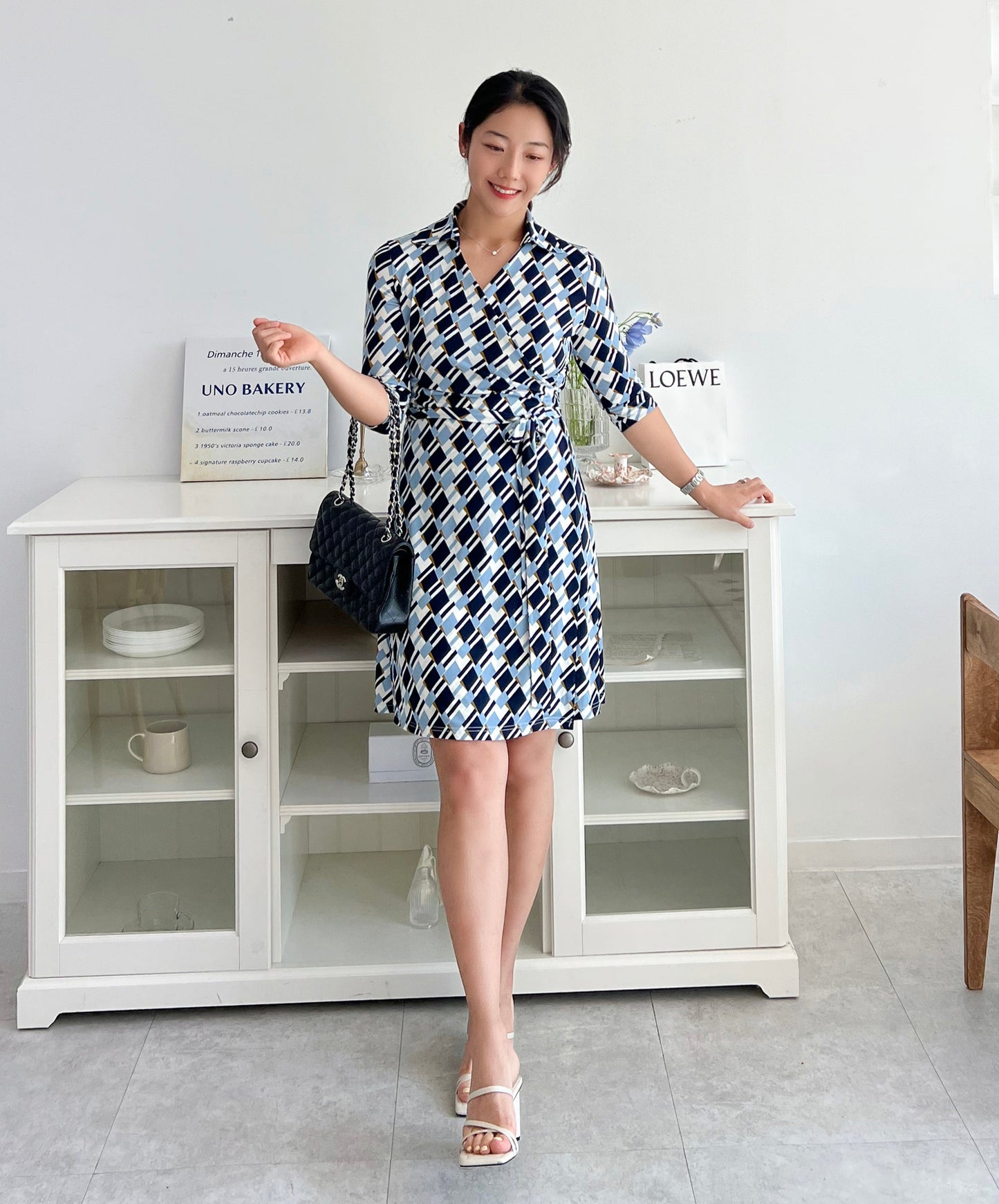 Blue Selma Wrap Dress (Made to Order)