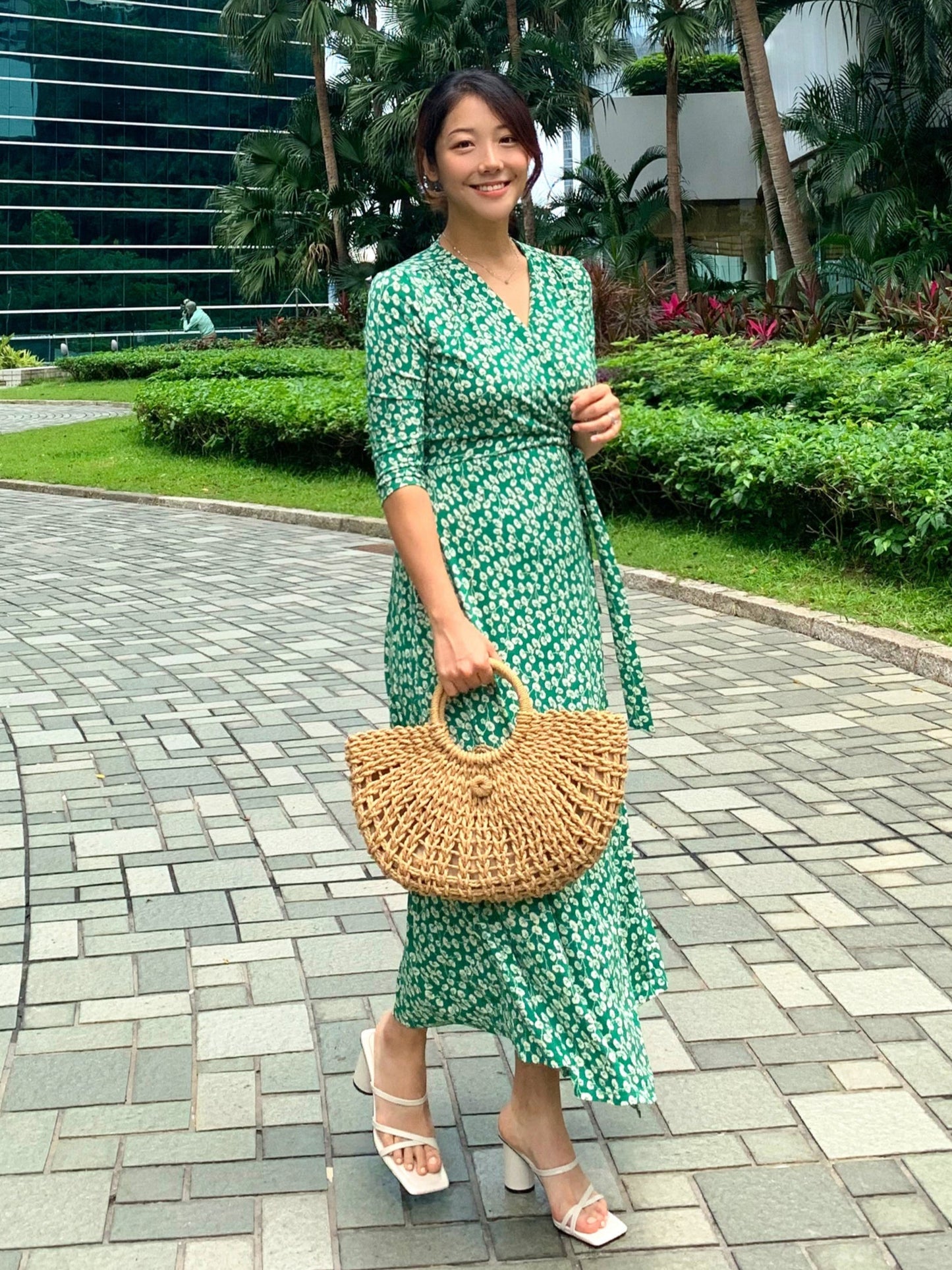 Dahlia Green Wrap Dress