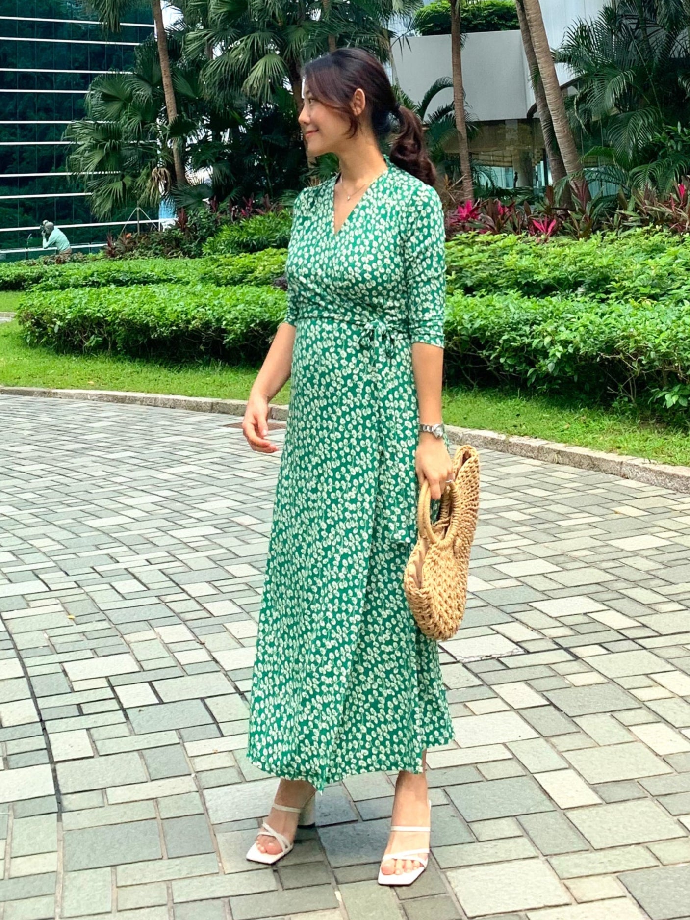 Dahlia Green Wrap Dress