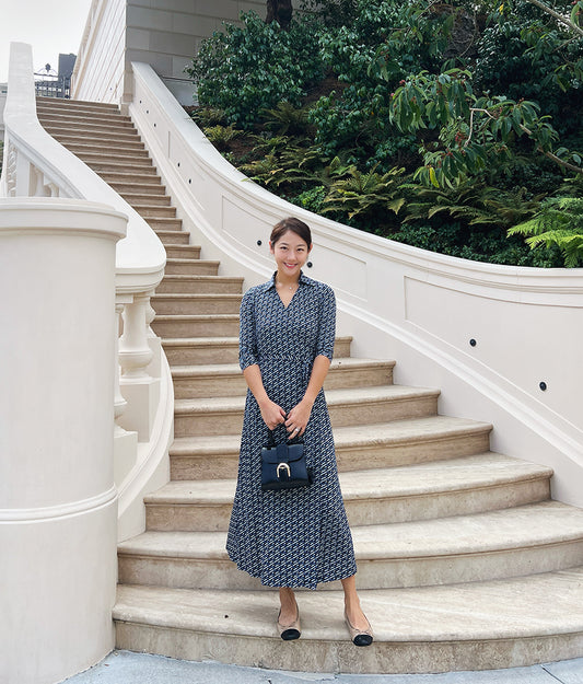 Navy Lauren Wrap Dress (Made to Order)