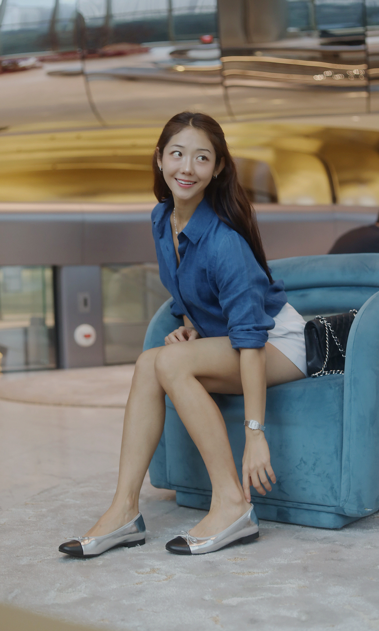 Metallic Silver Cloud Flats