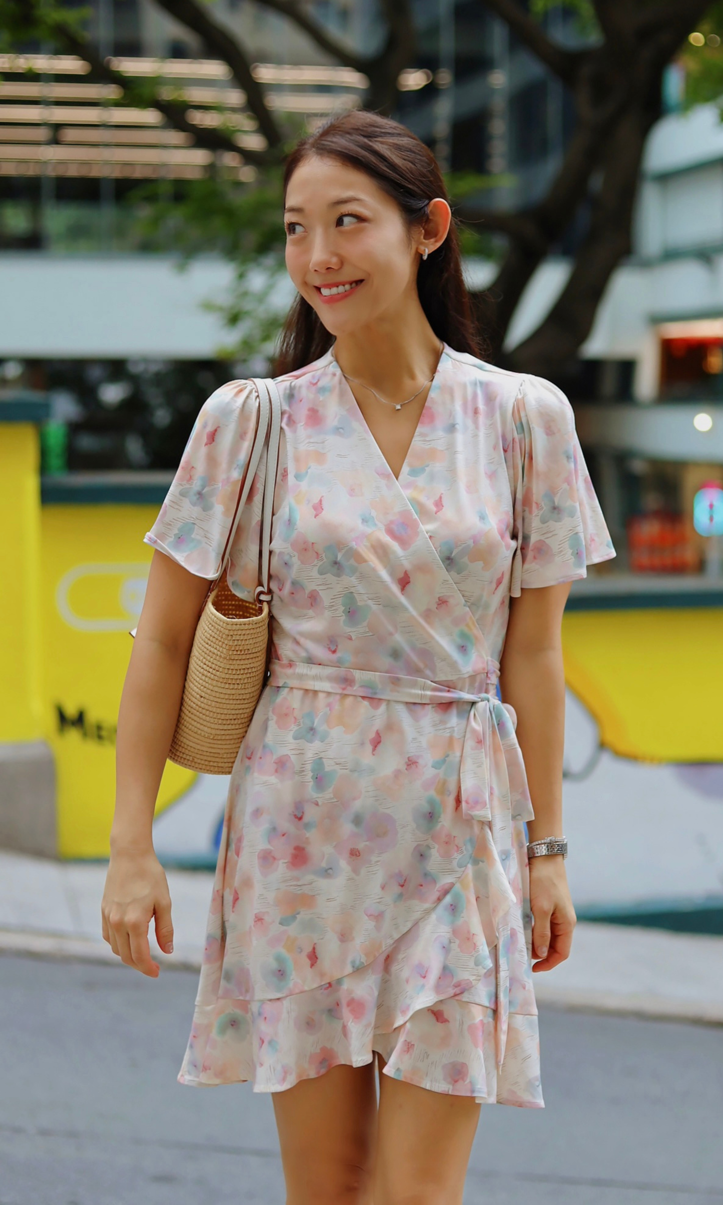 Pastel Garden Wrap Dress