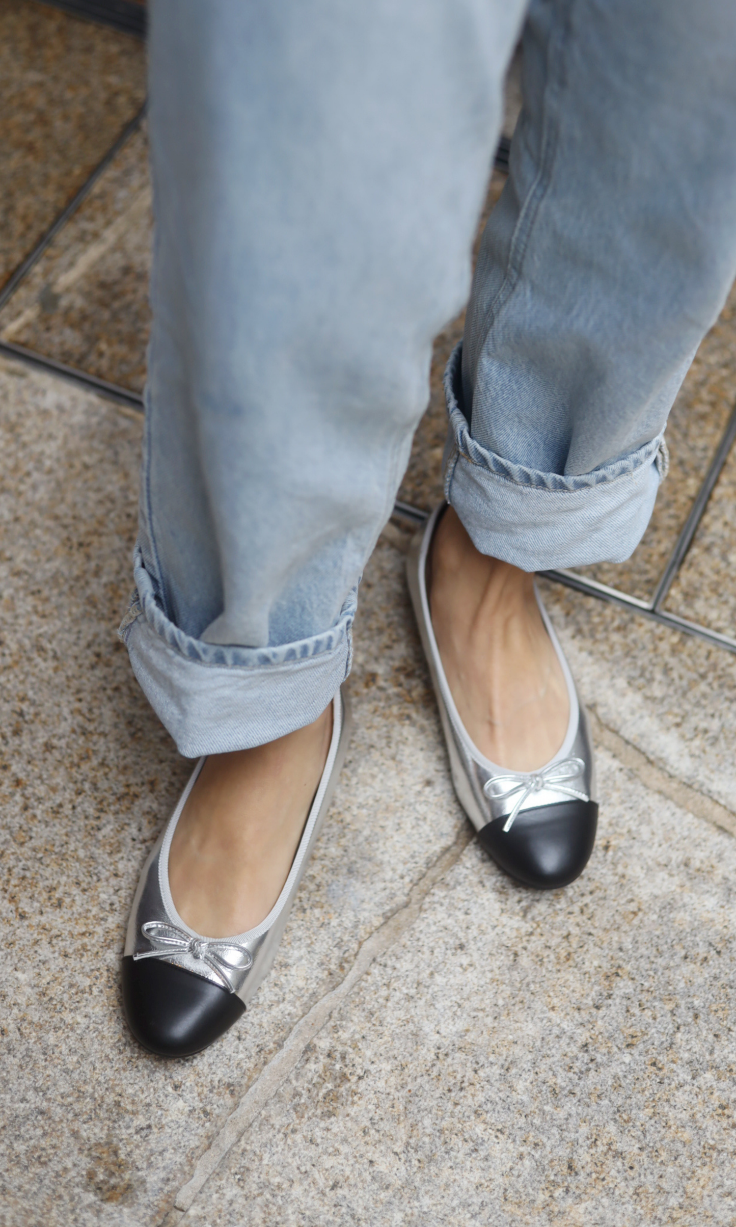 Metallic Silver Cloud Flats