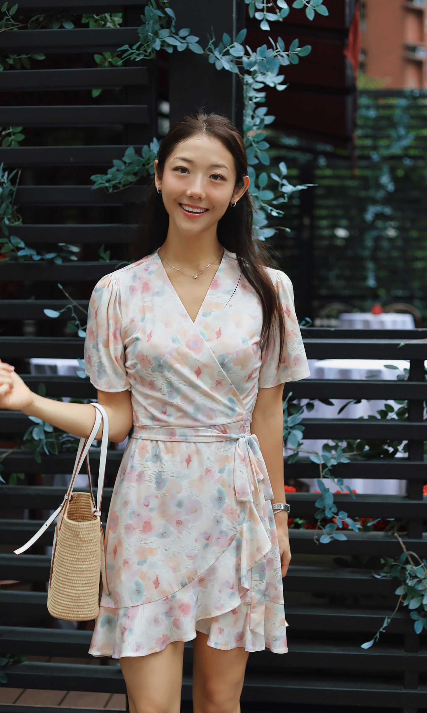 Pastel Garden Wrap Dress