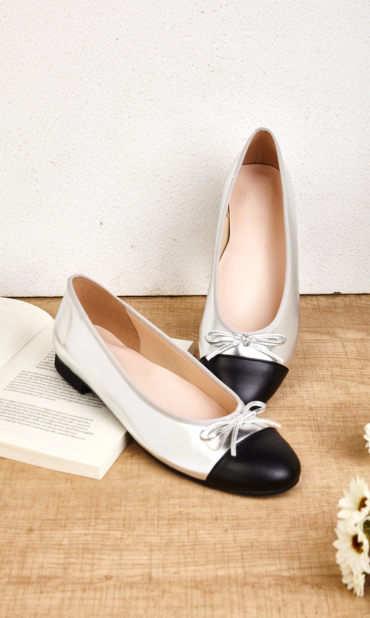 Metallic Silver Cloud Flats