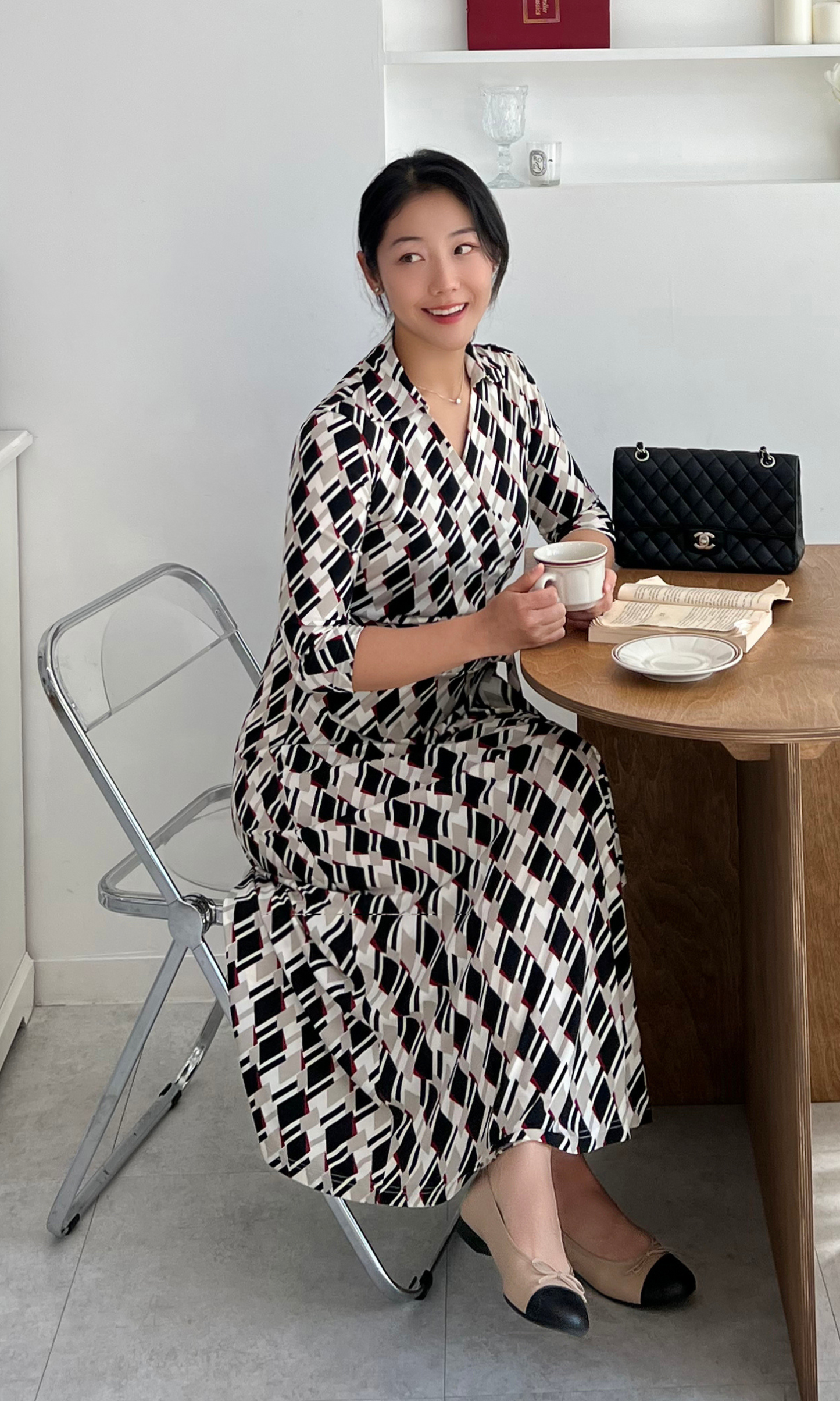 Beige Selma Wrap Dress (Made to Order)