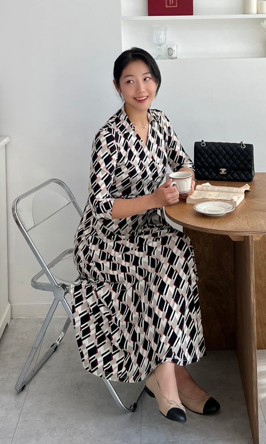 Beige Selma Wrap Dress (Made to Order)