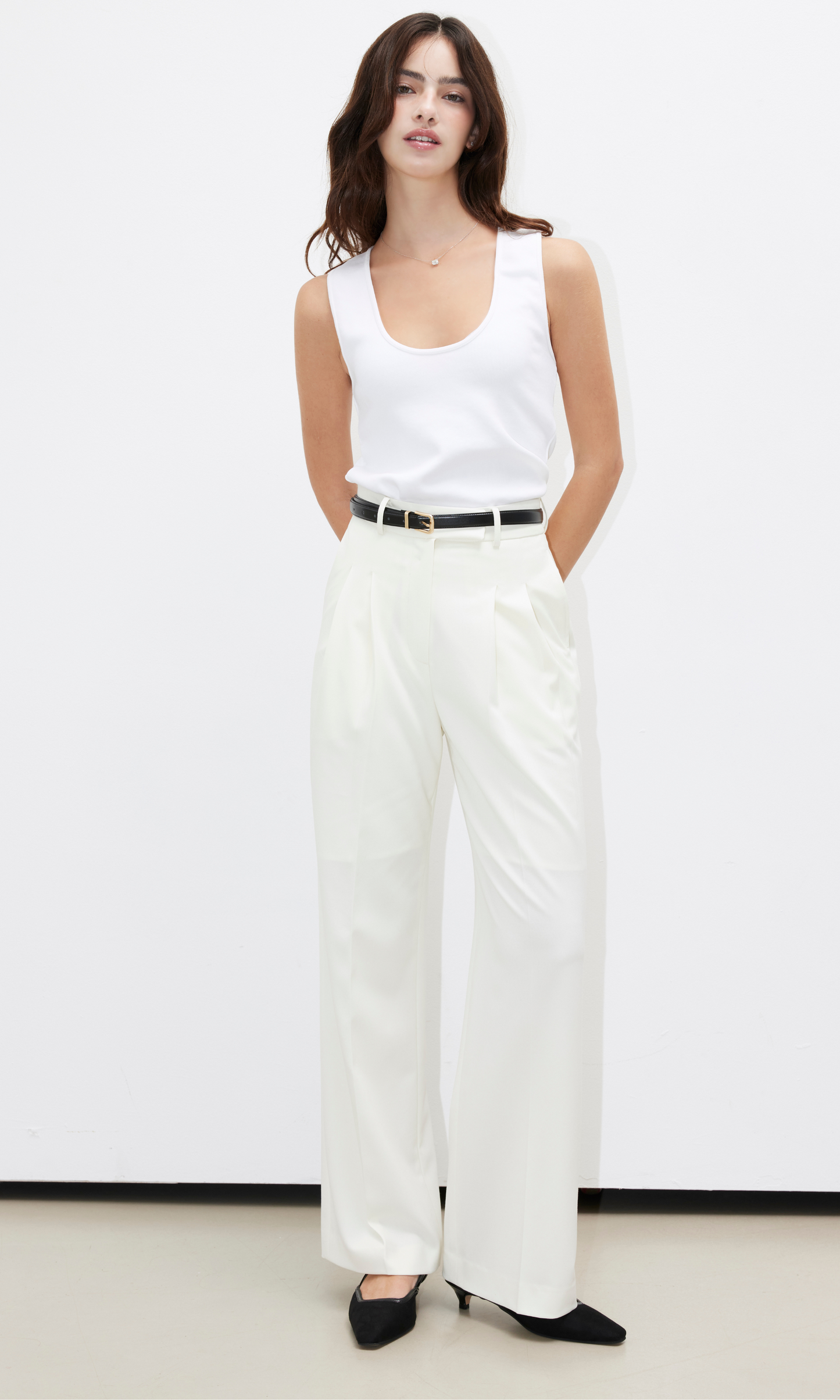 Mayfair Wide Pants (Ivory)