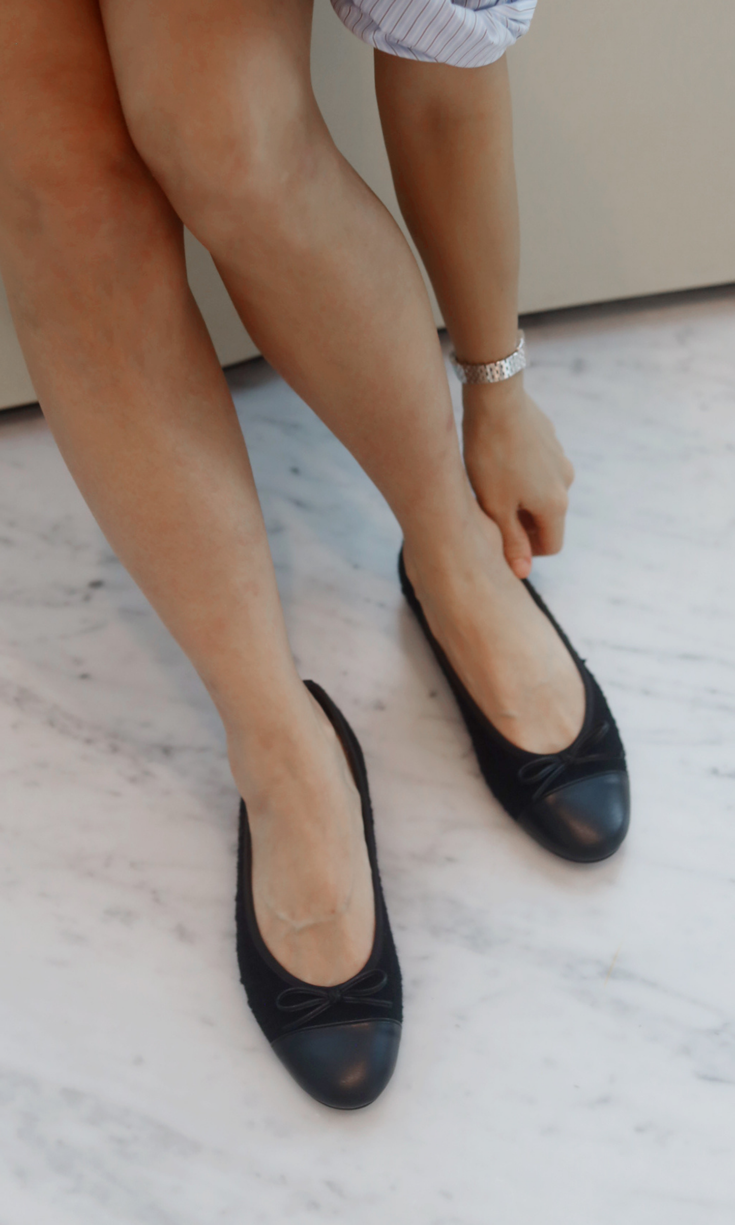 黑呢雲朵平底鞋