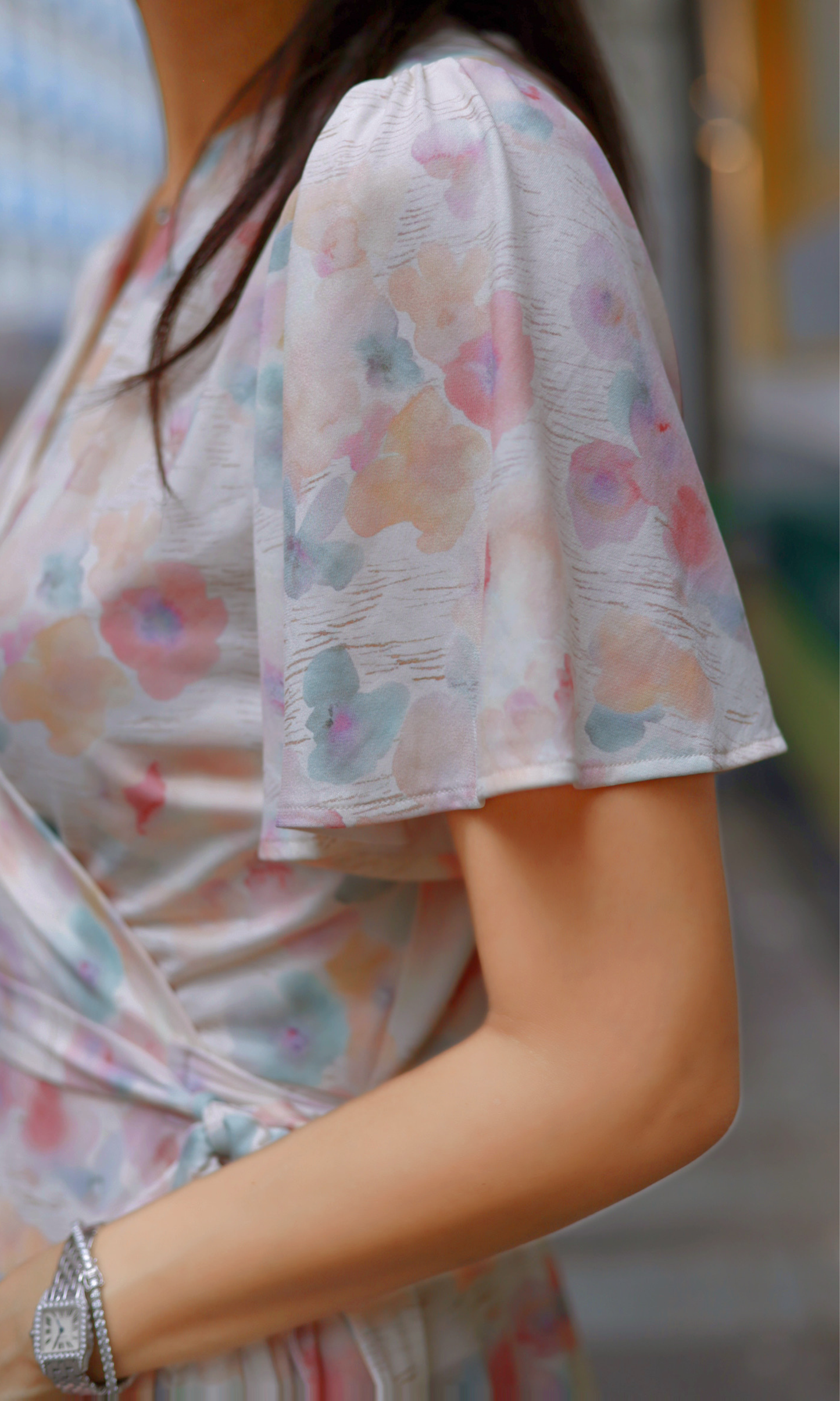 Pastel Garden Wrap Dress