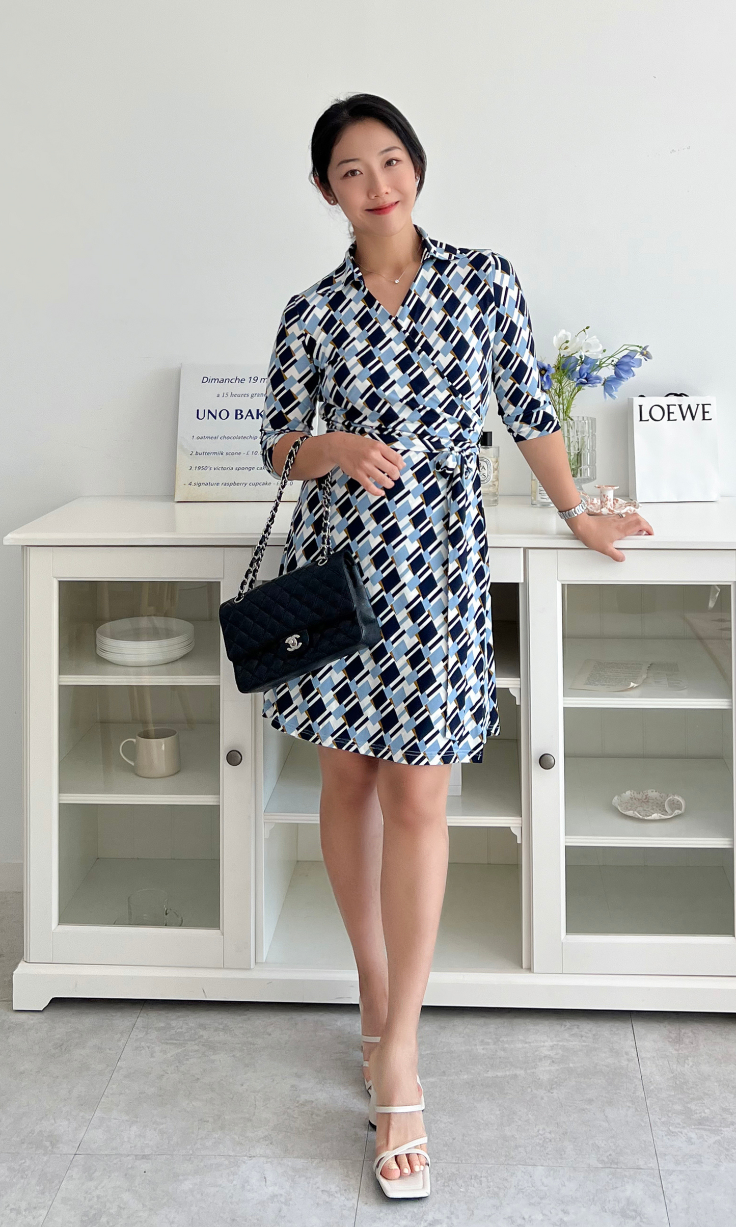 Blue Selma Wrap Dress (Made to Order)