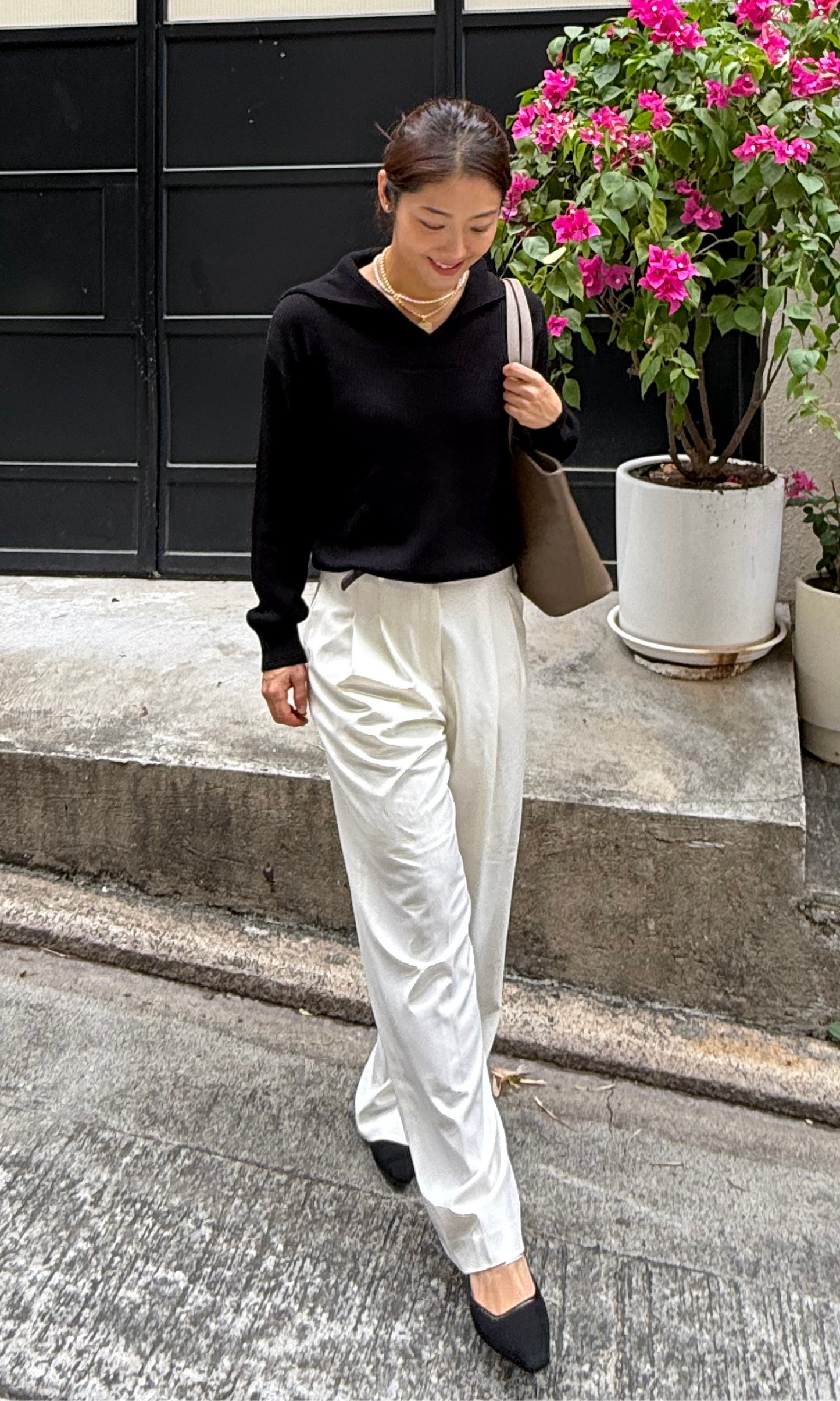 Black Cashmere Polo Pullover Knit