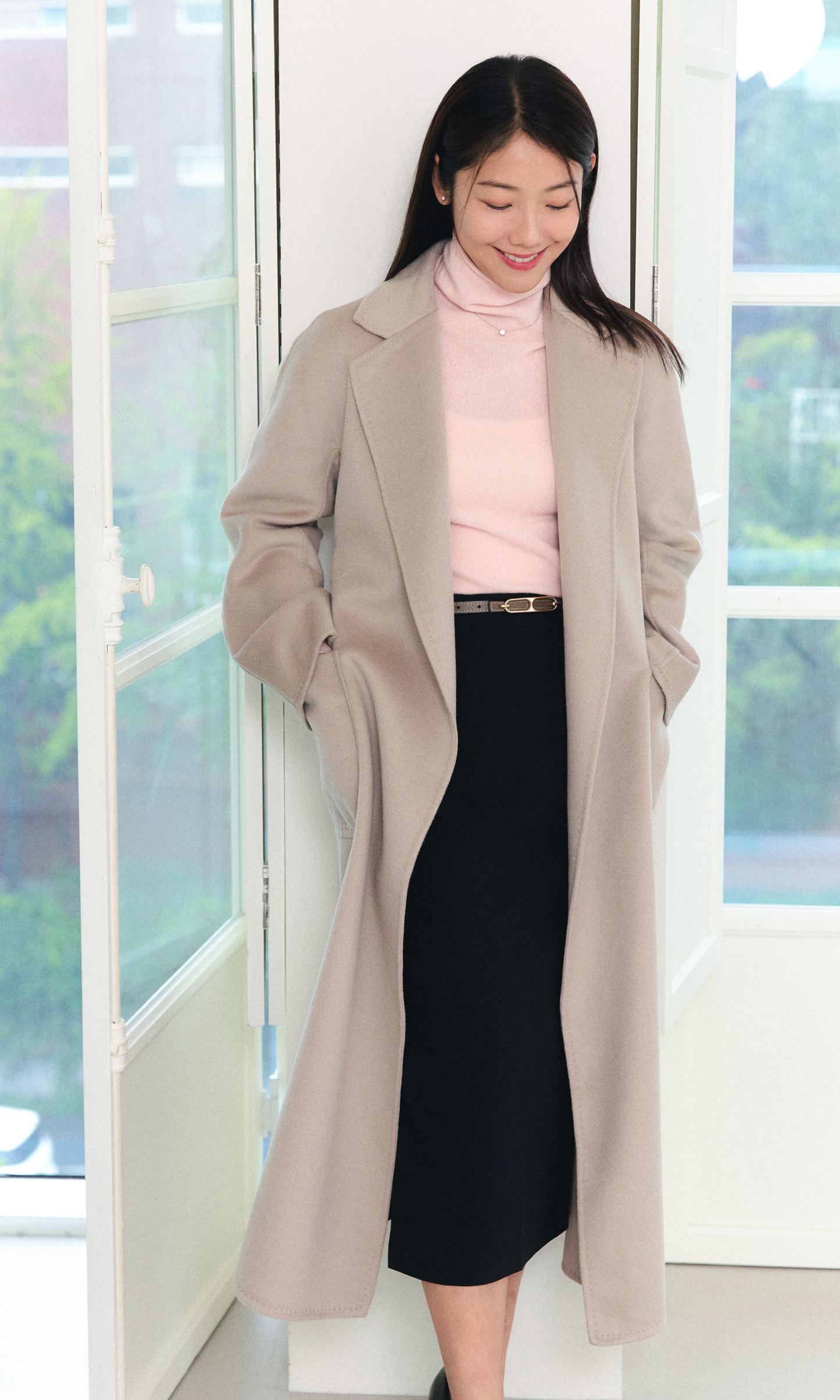 Cream Ivory Loewen Cashmere Coat