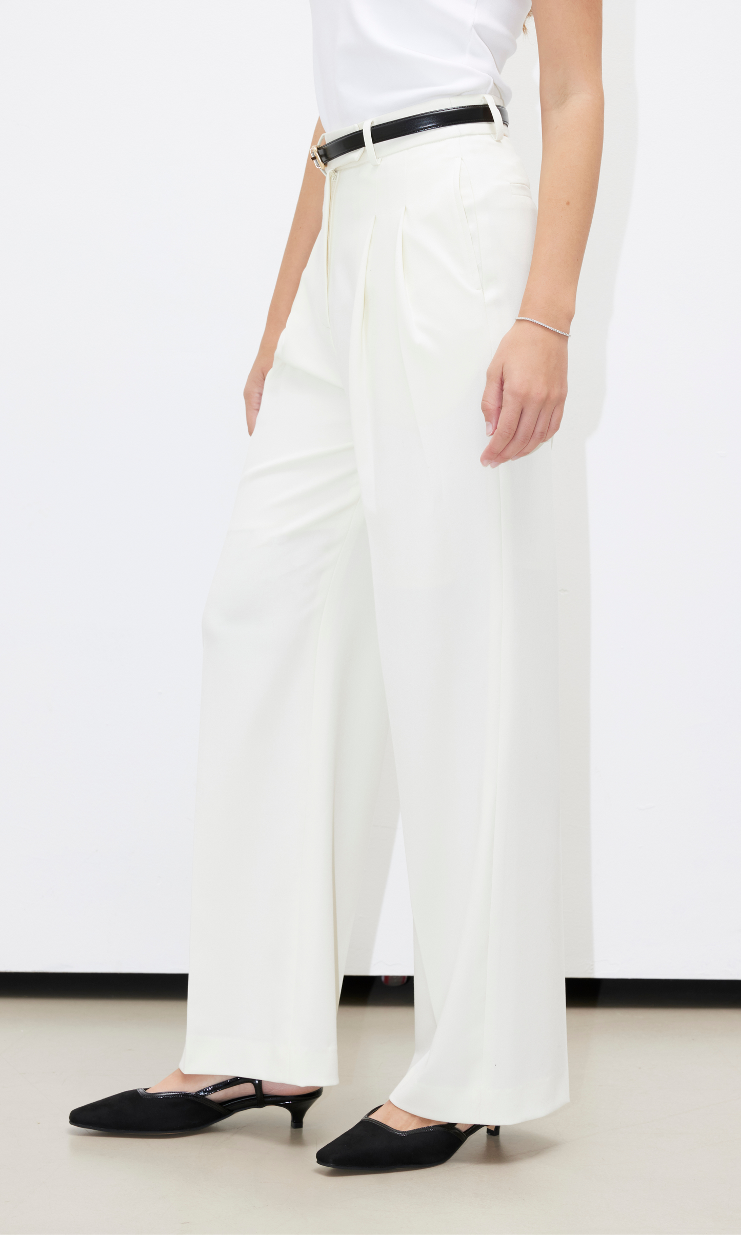 Mayfair Wide Pants (Ivory)