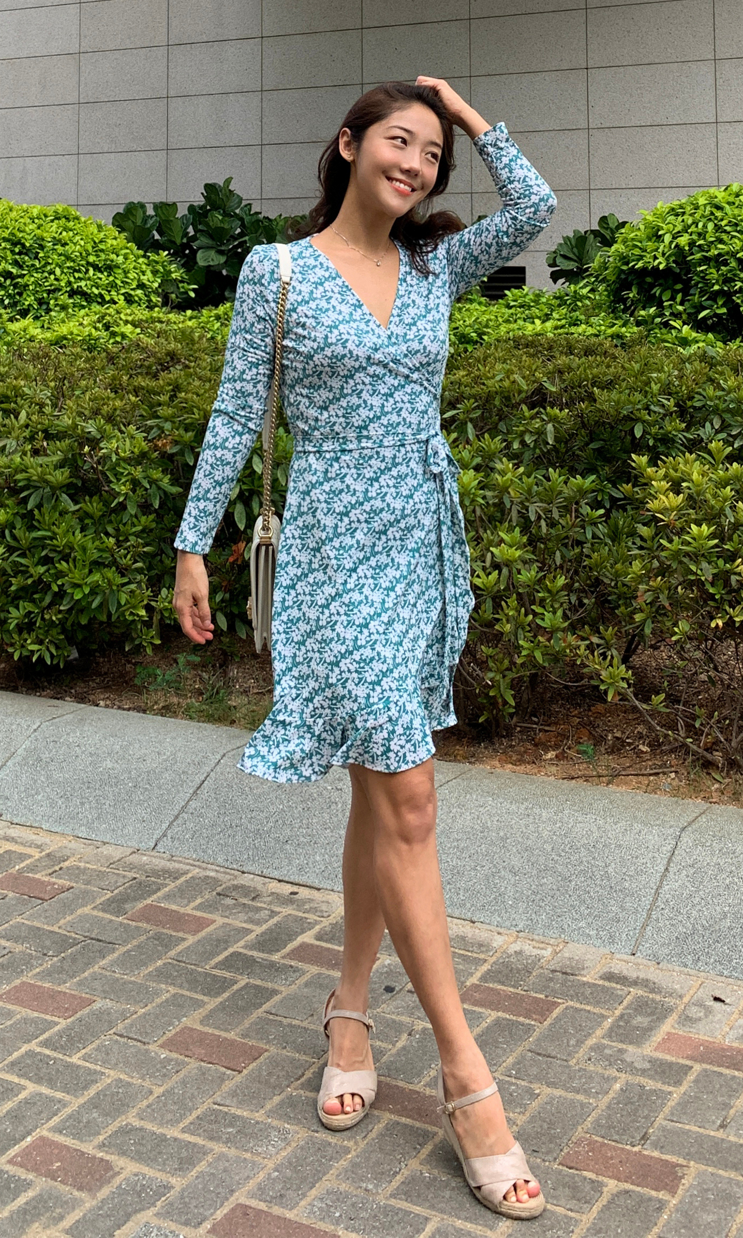 Fresh Ruffle Wrap Dress