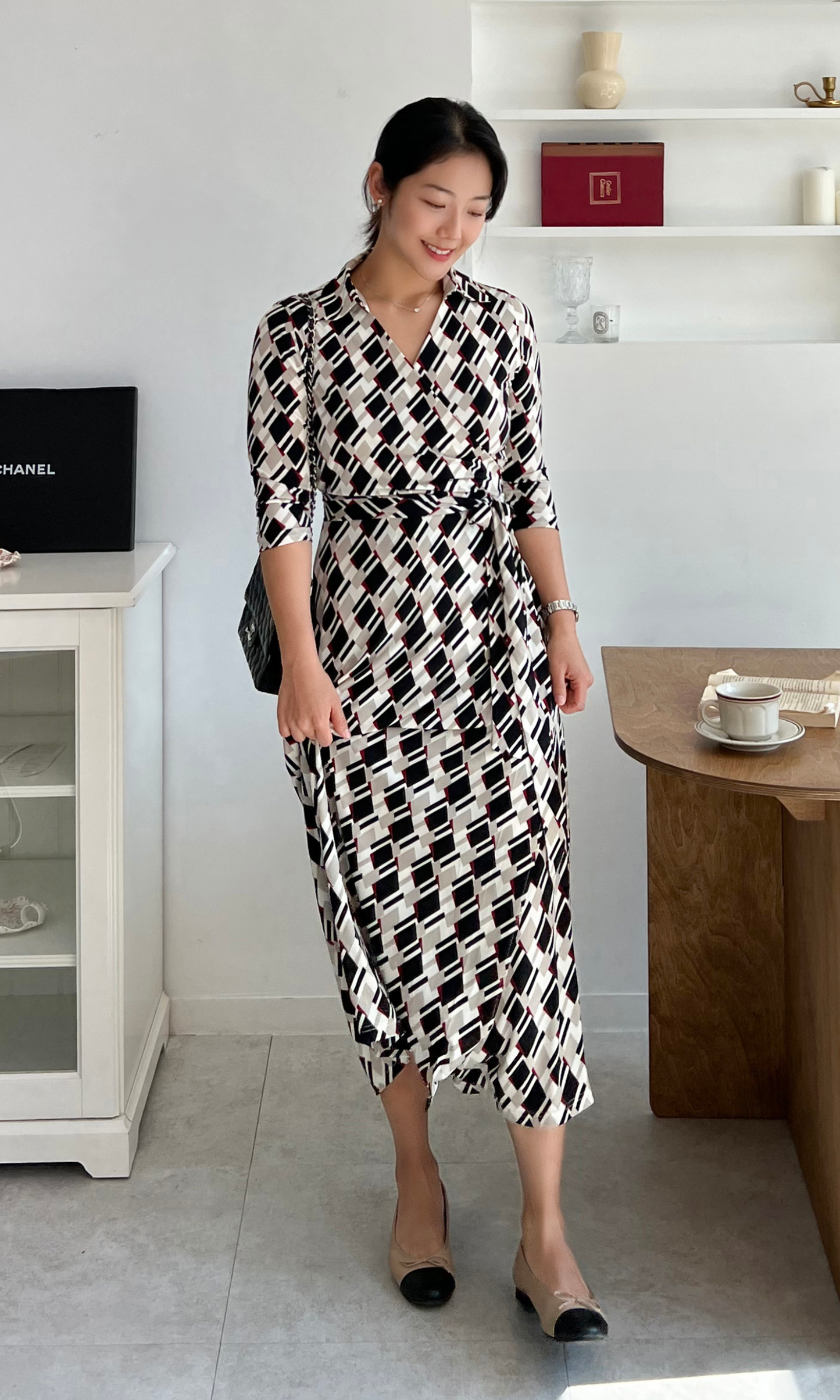 Beige Selma Wrap Dress (Made to Order)