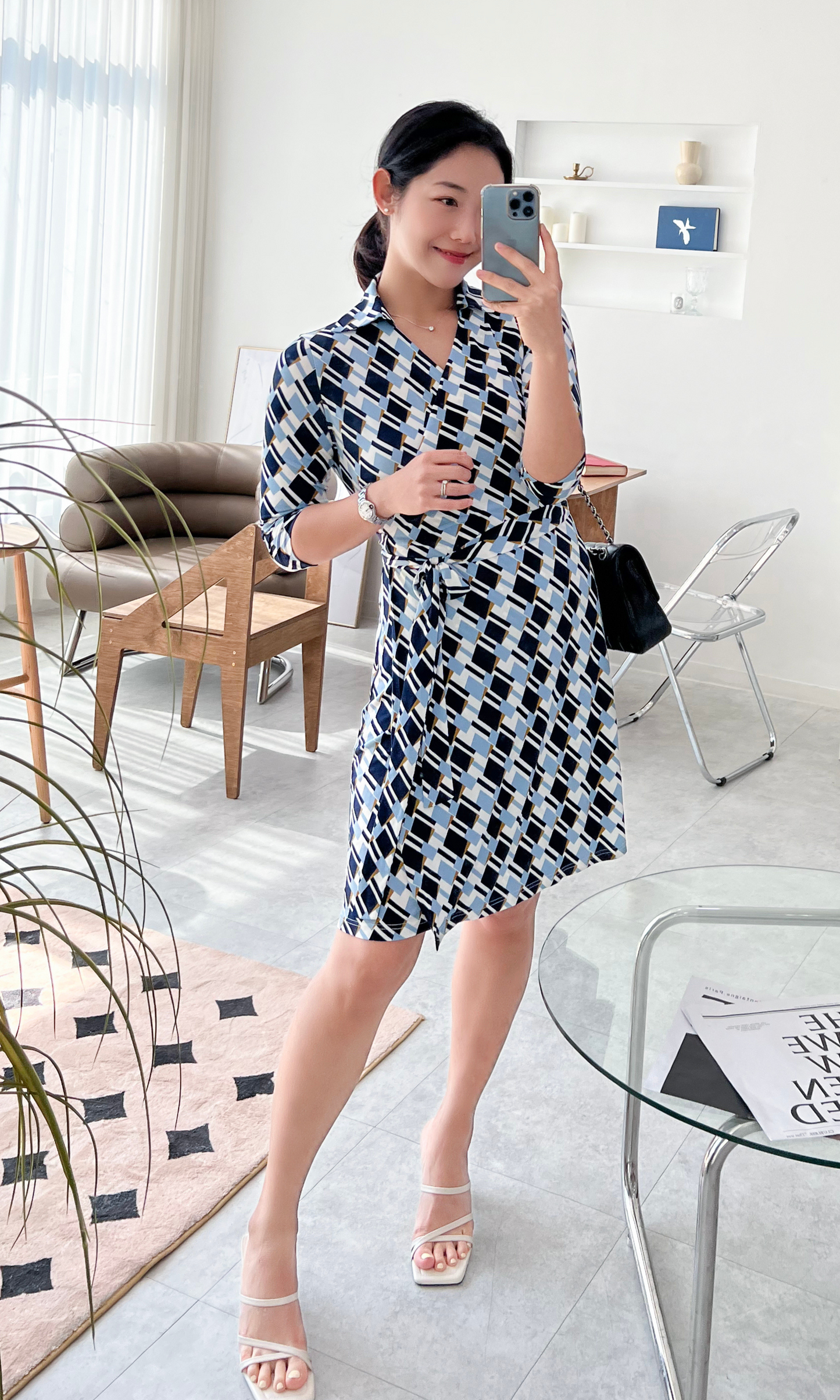 Blue Selma Wrap Dress (Made to Order)