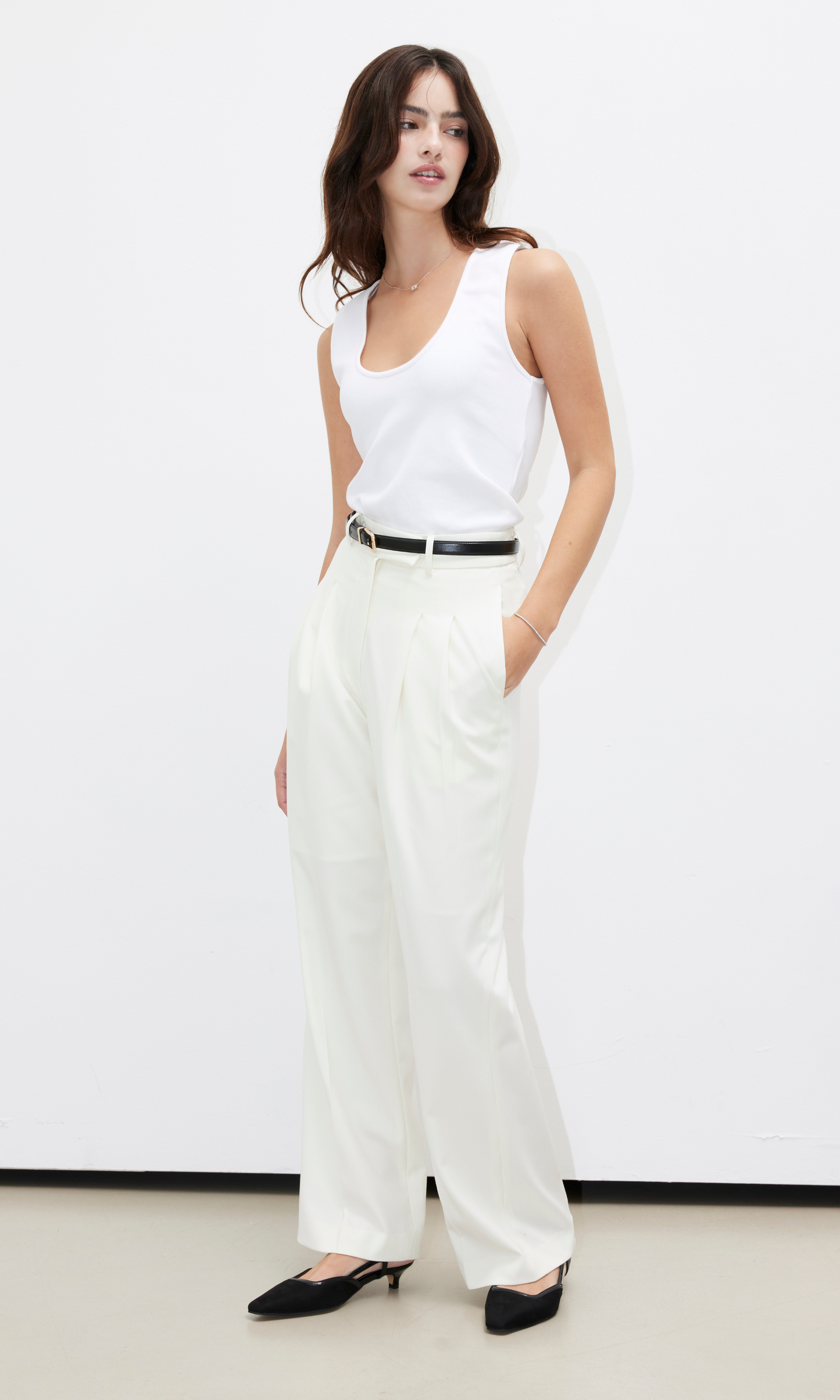 Mayfair Wide Pants (Ivory)