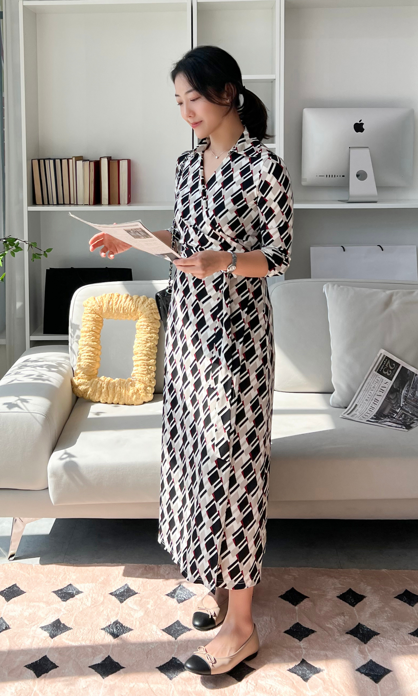 Beige Selma Wrap Dress (Made to Order)