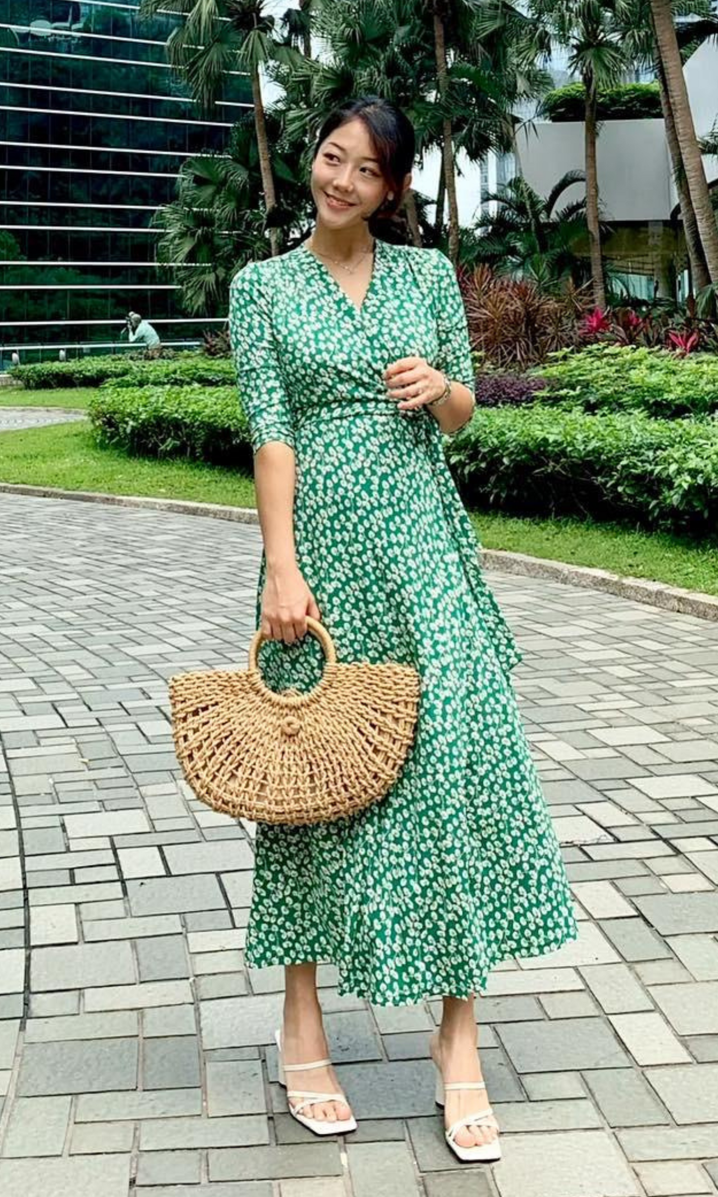 Dahlia Green Wrap Dress