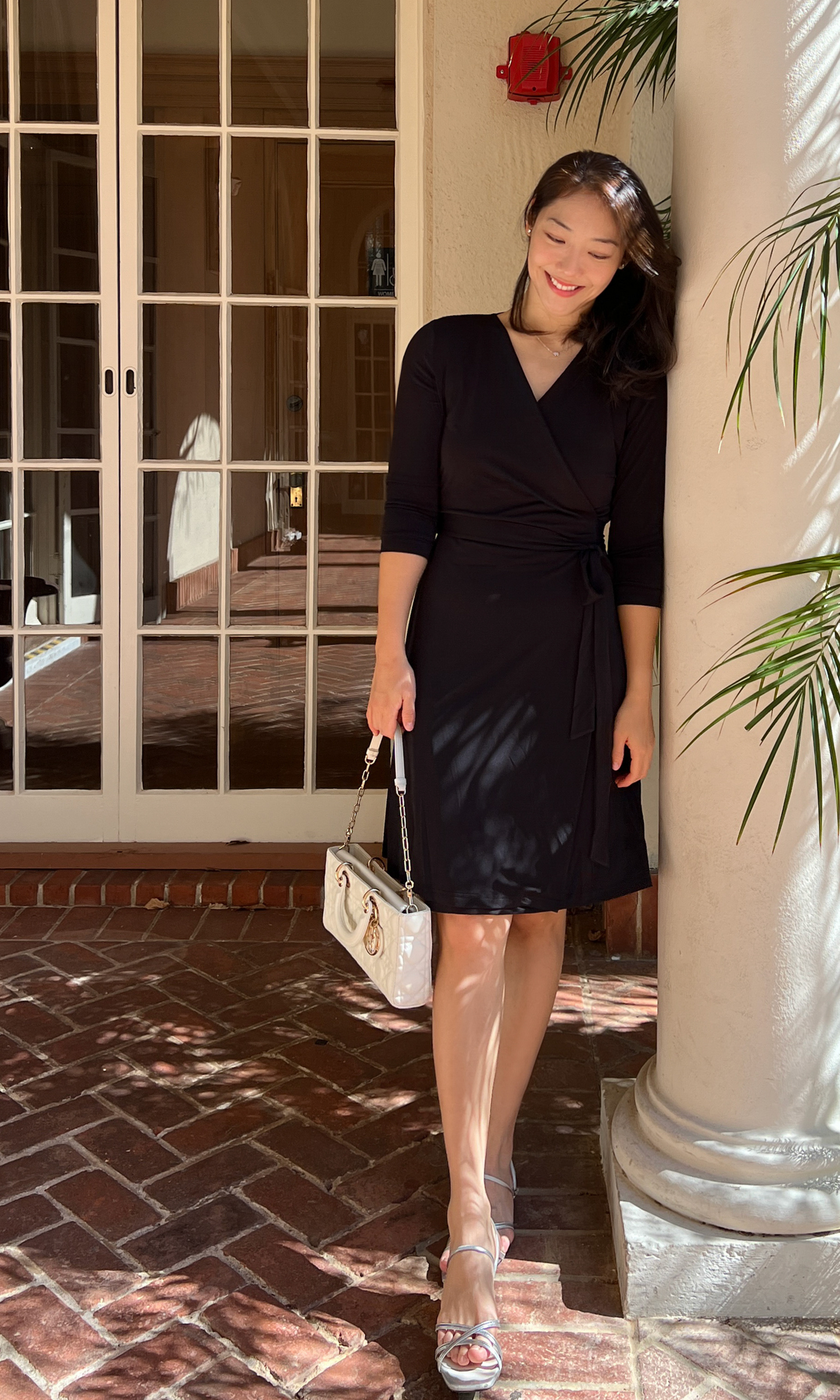 Black Solid Wrap Dress (Made to Order)