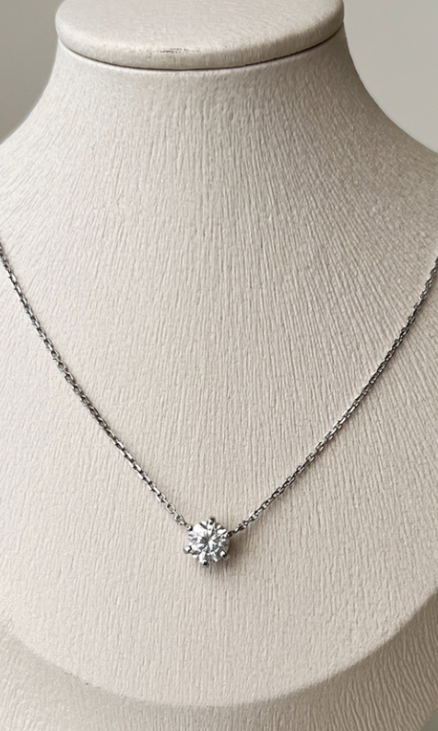 Classic 16 Moissanite Solitaire Necklace (Ready to Wear)