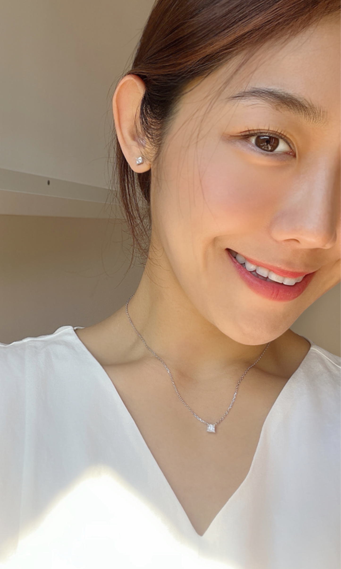 Princess-cut Moissanite Necklace (Ready to Wear)