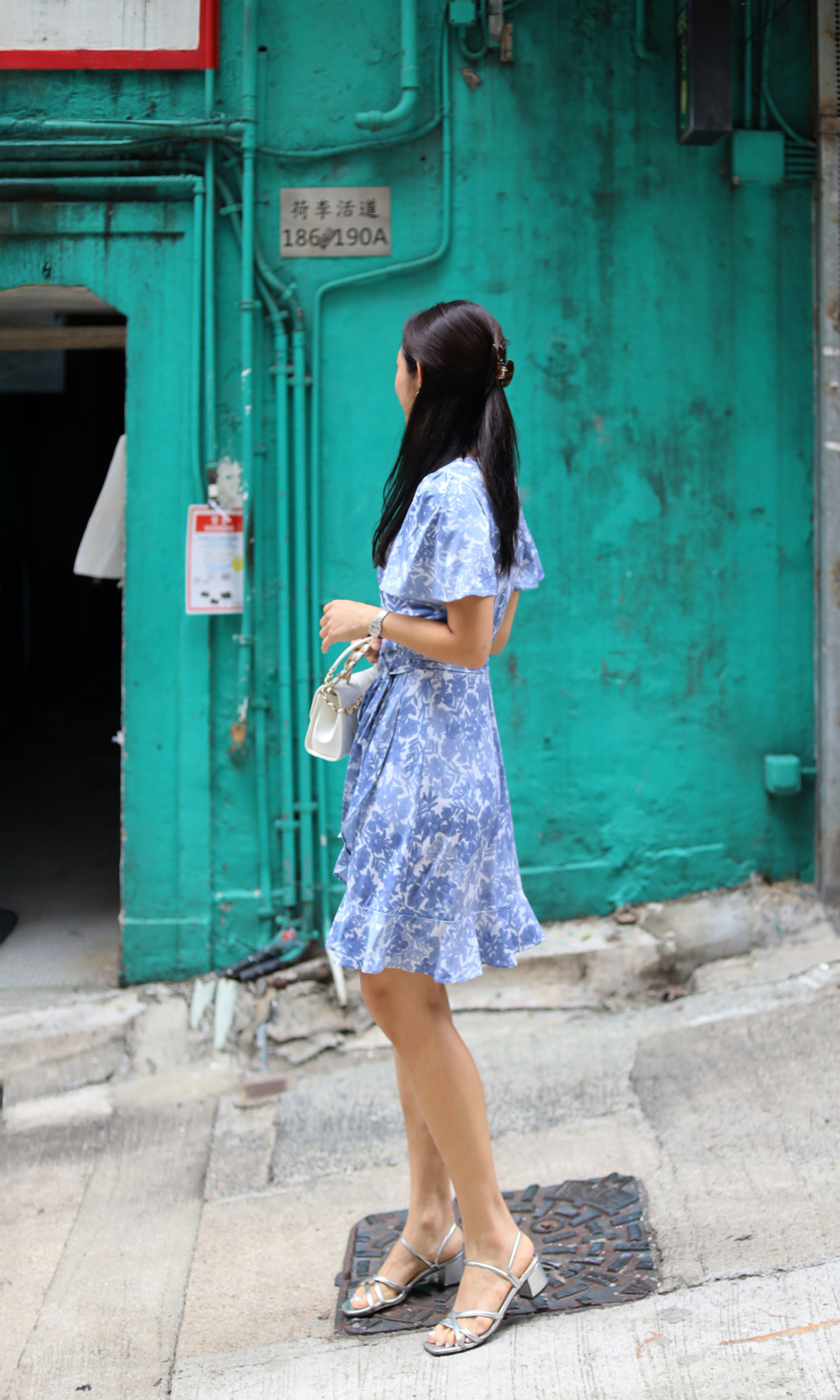 Blue Capri Wrap Dress (Made to Order)