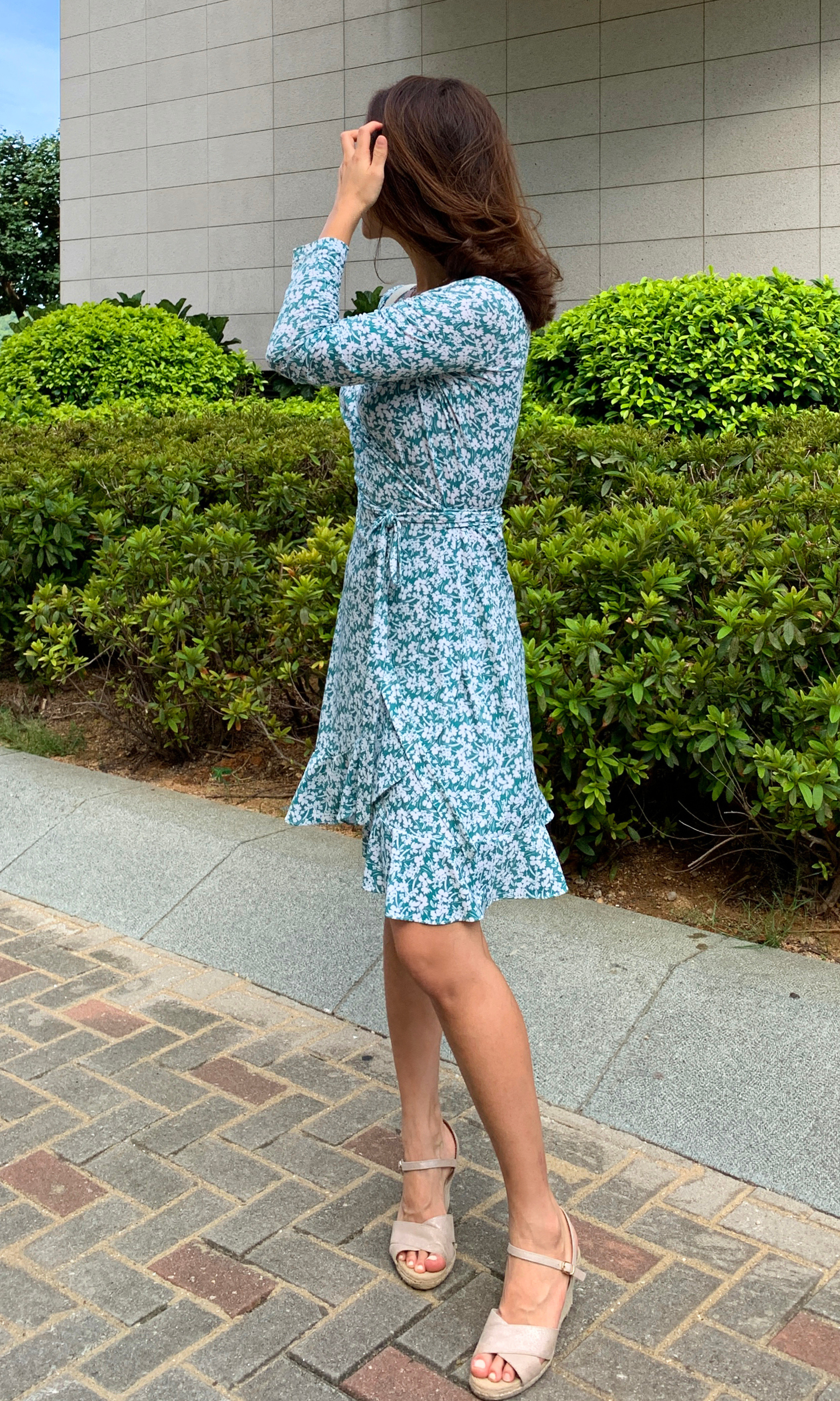 Fresh Ruffle Wrap Dress (Ready to Wear)