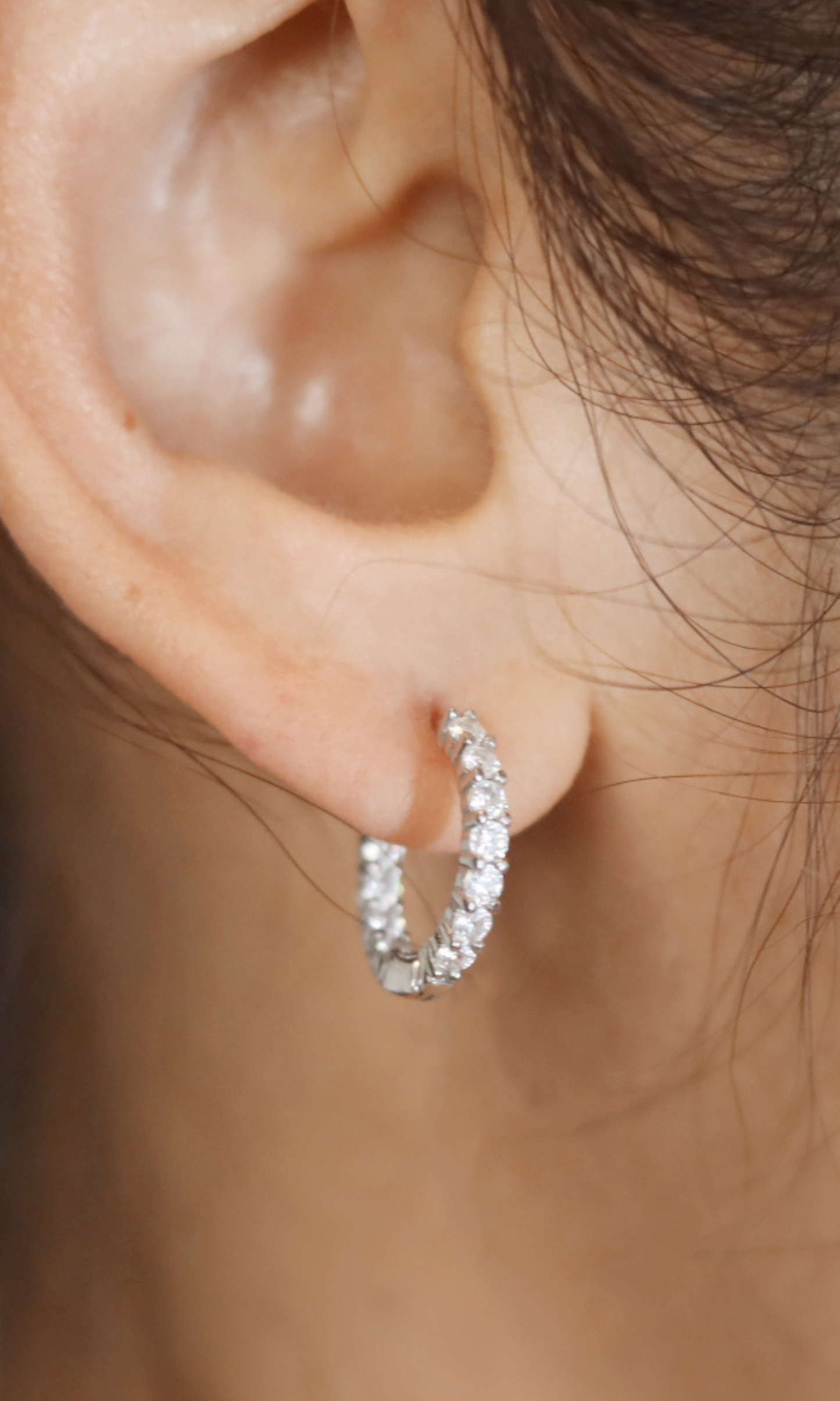 Classic Moissanite Eternity Earrings (Ready to Wear)