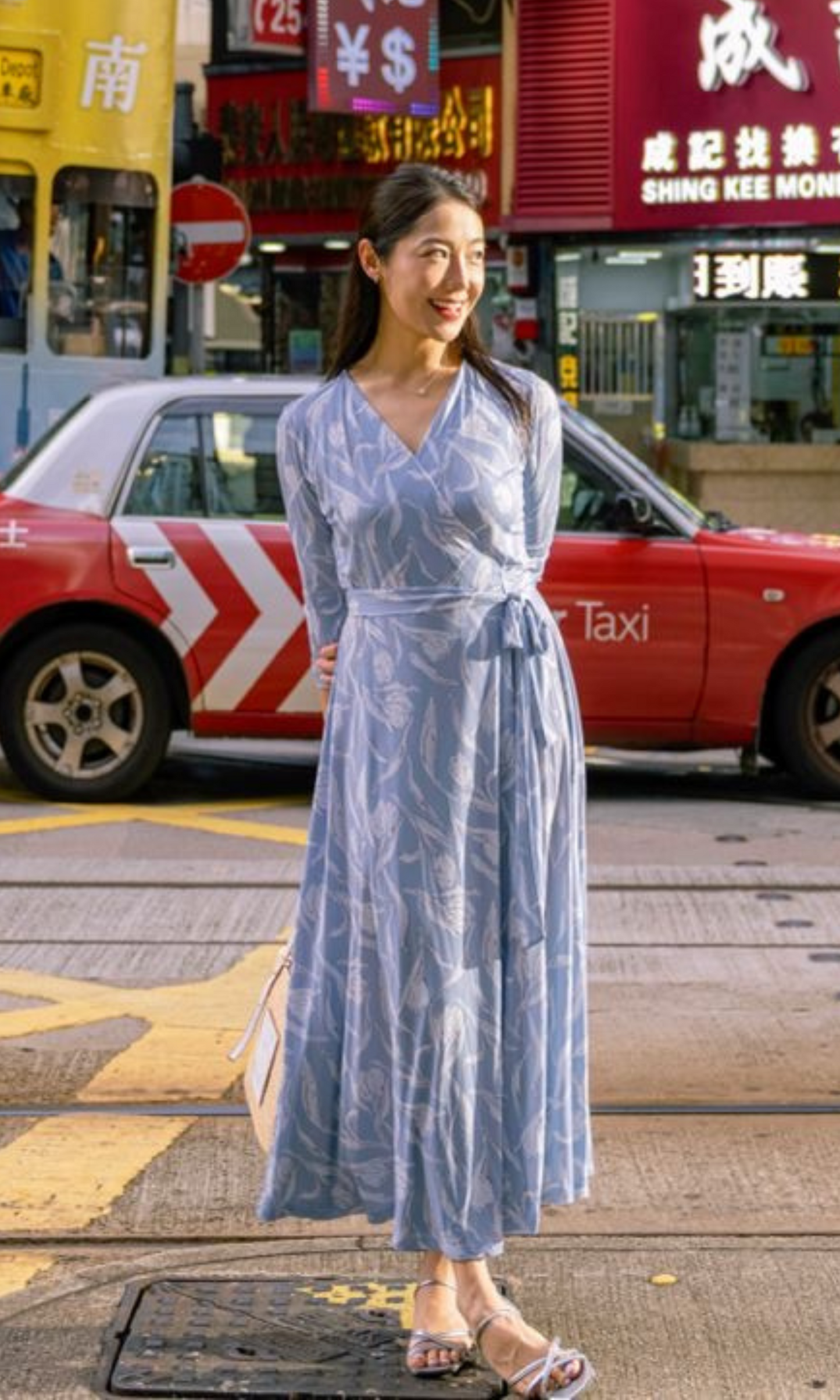 Sky Blue Sienna Wrap Dress (Ready to Wear)