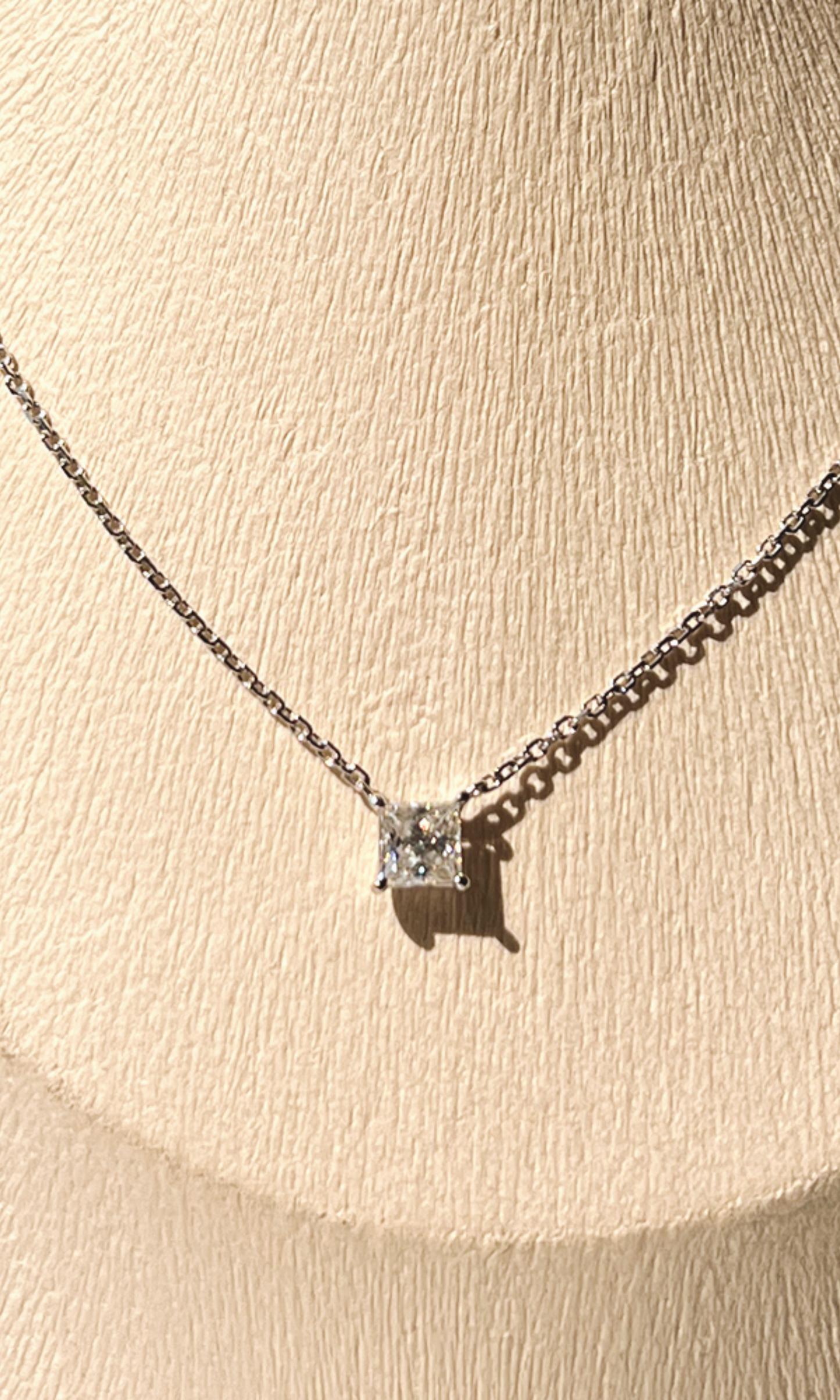 Princess-cut Moissanite Necklace (Ready to Wear)