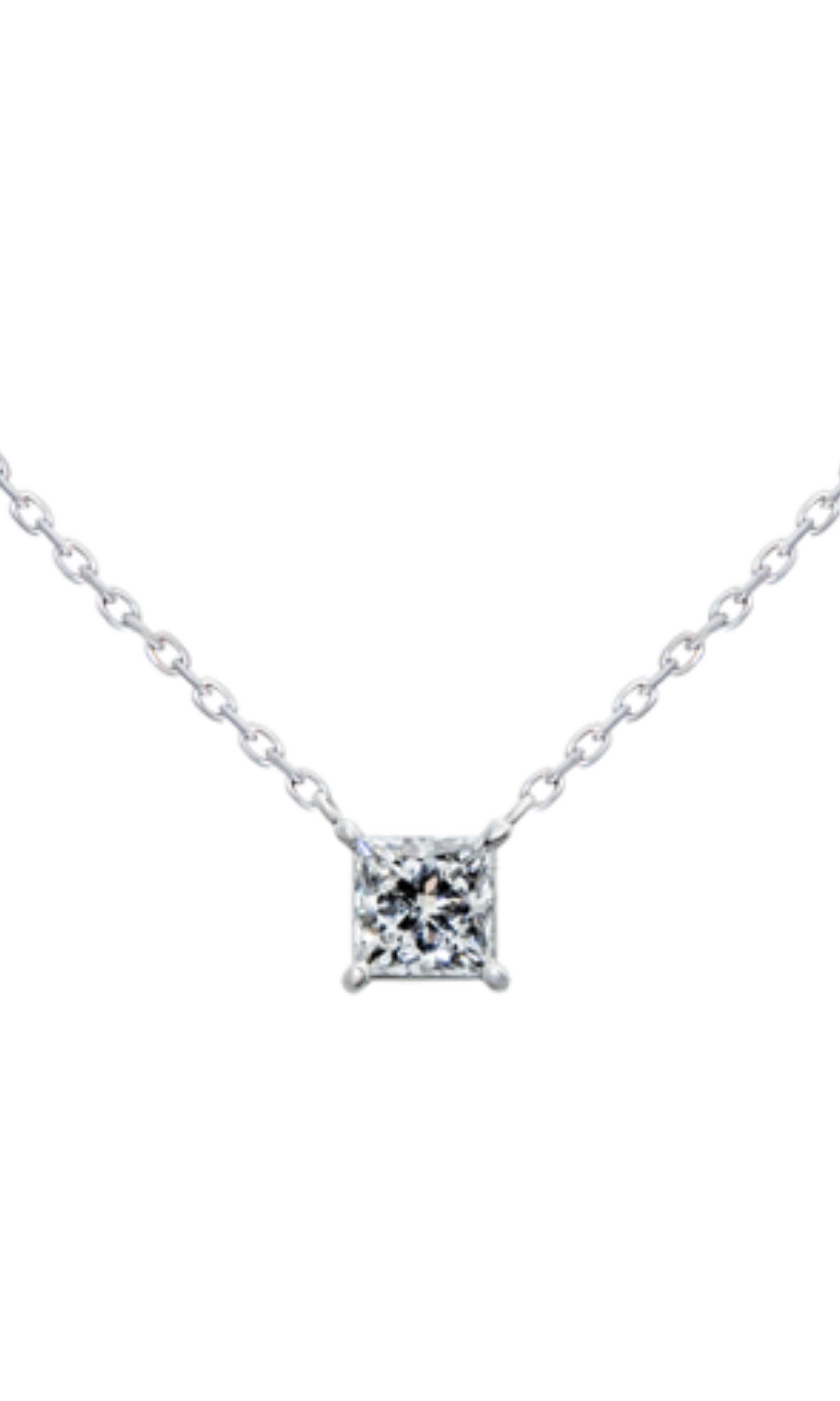 Princess-cut Moissanite Necklace (Ready to Wear)