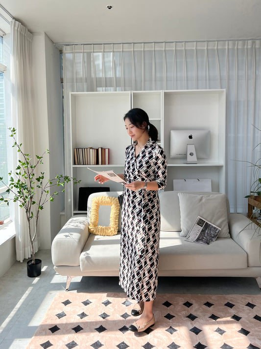 Beige Selma Wrap Dress (Made to Order)
