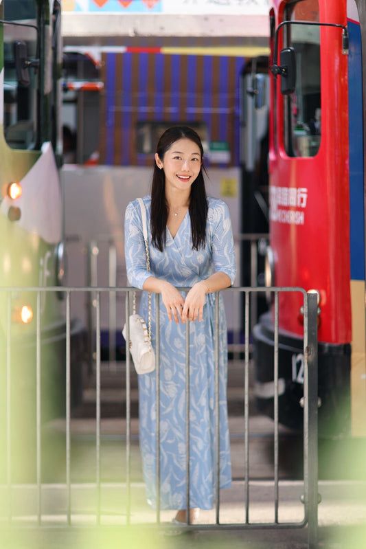 Sky Blue Sienna Wrap Dress (Made to Order)